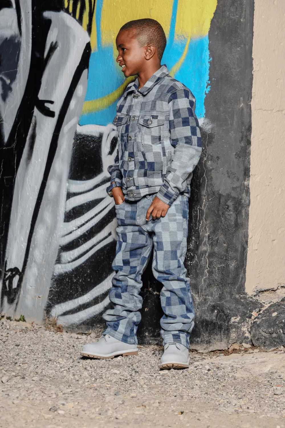 Kids Stacked Illusion Denim (Aged Wash)