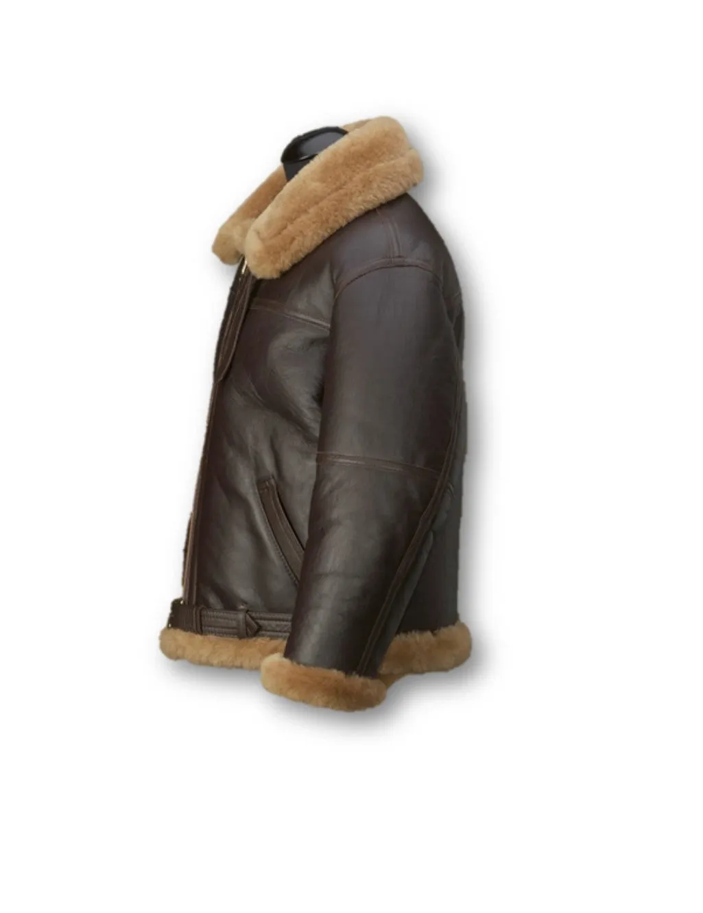 Kraven The Hunter Men's B3 Aviator Sheepskin Shearling RAF Bomber Jacket - 8 Sizes for Unstoppable Style