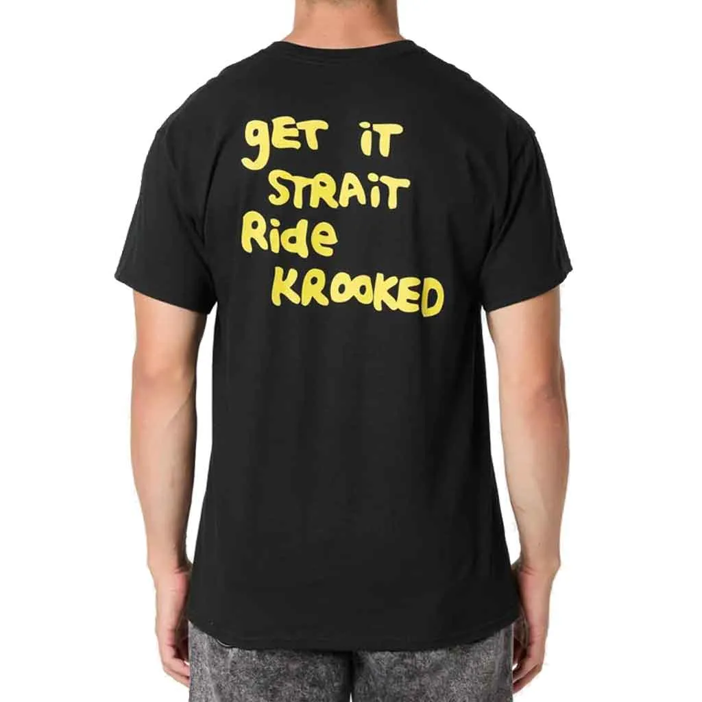 Krooked Straight Eyes S/S Pocket Tee - Black/Yellow/White