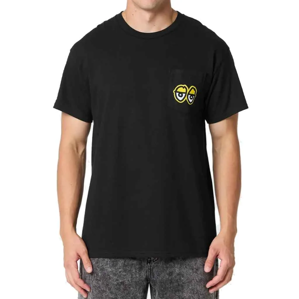 Krooked Straight Eyes S/S Pocket Tee - Black/Yellow/White
