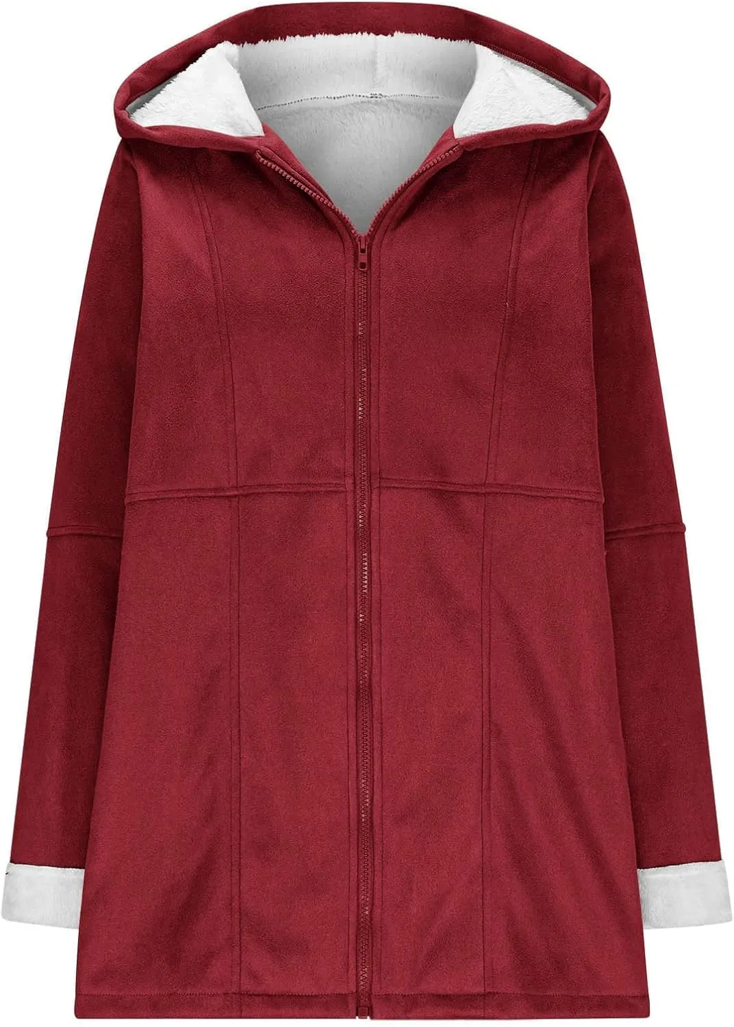 Kubbon Womens Sherpa Lined Jacket Fall Winter Fashion Fuzzy Fleece Lined Faux Suede Coat Hooded Distressed Jackets Outerwear