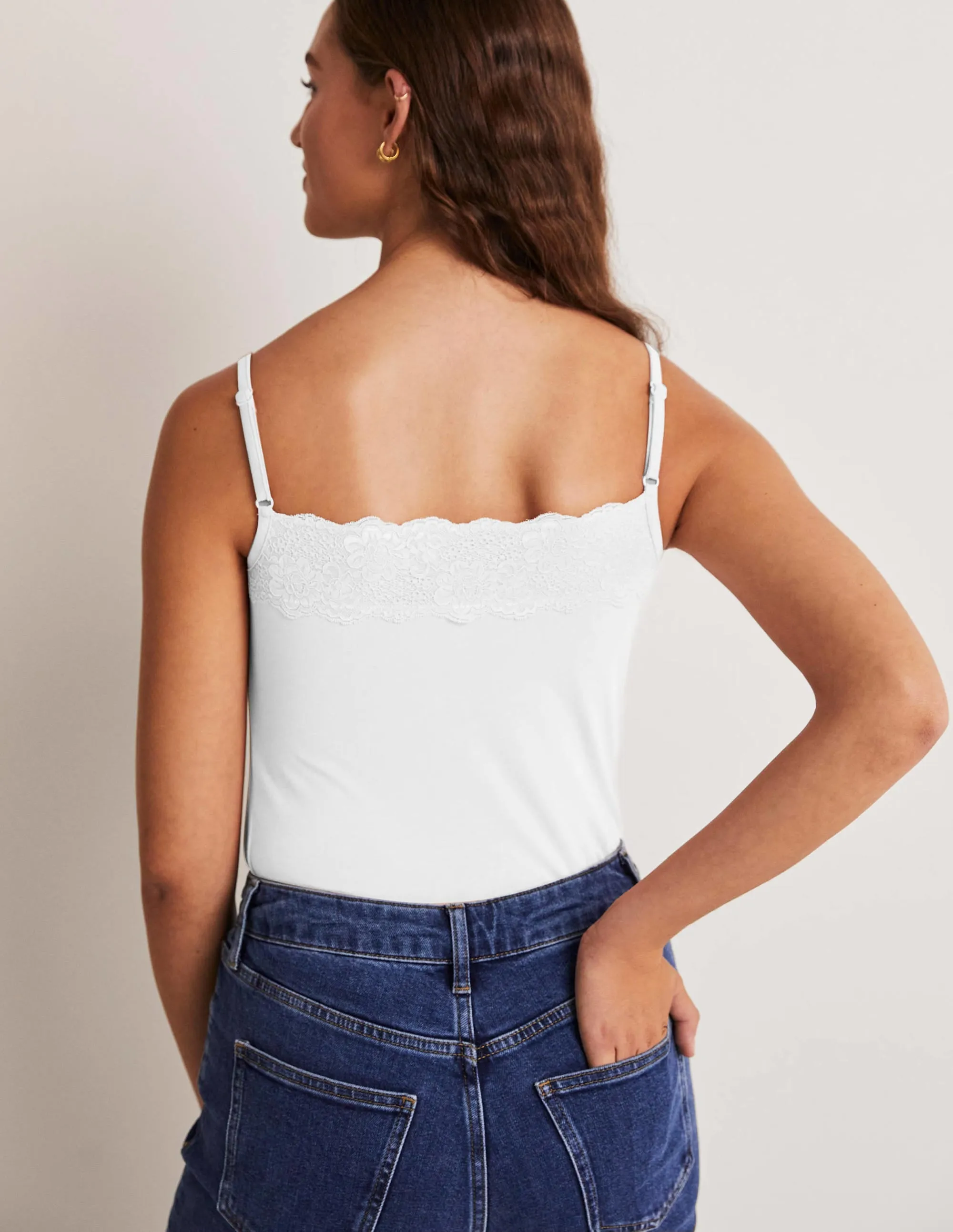 Lace Cami Top-White