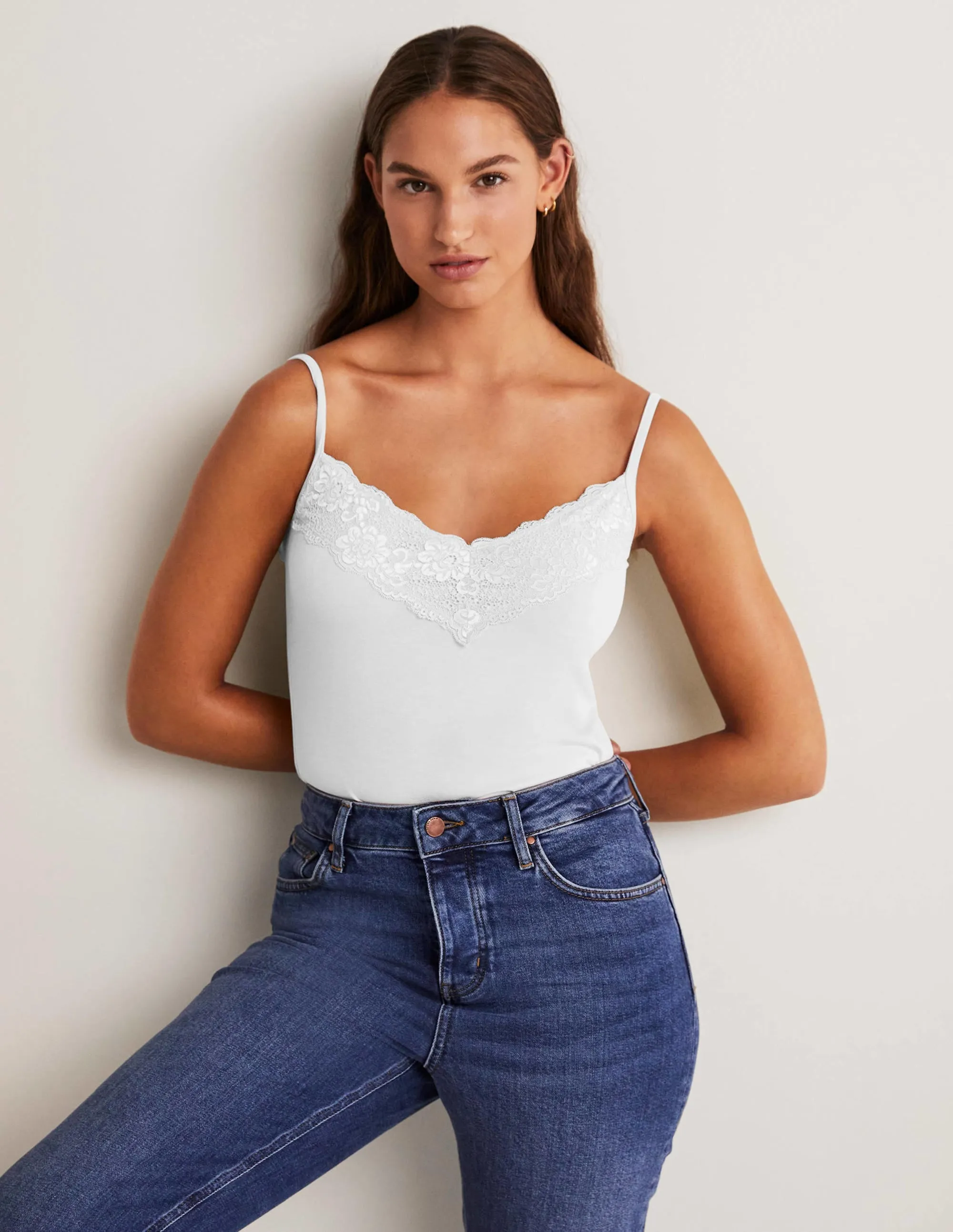 Lace Cami Top-White