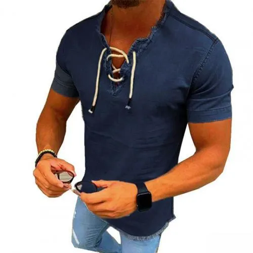 Lace-up Denim Top