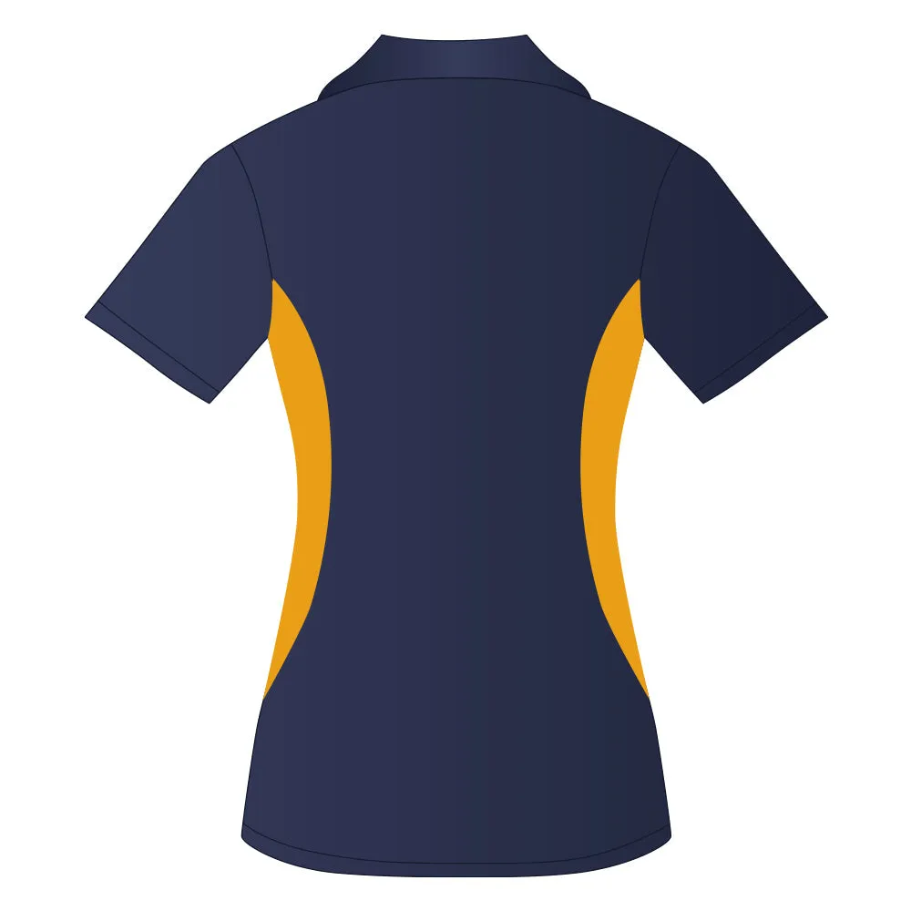 Ladies Snag Resistant Colour Block Sport Shirt True Navy-Gold