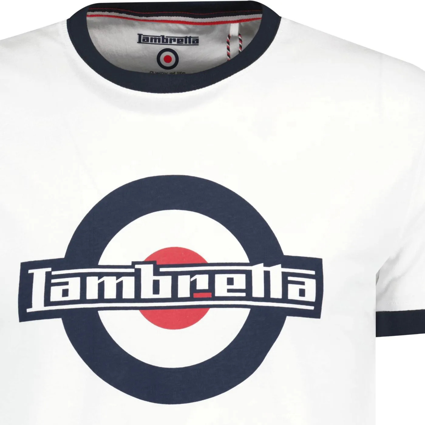 Lambretta Logo Ringer Tee White - 198