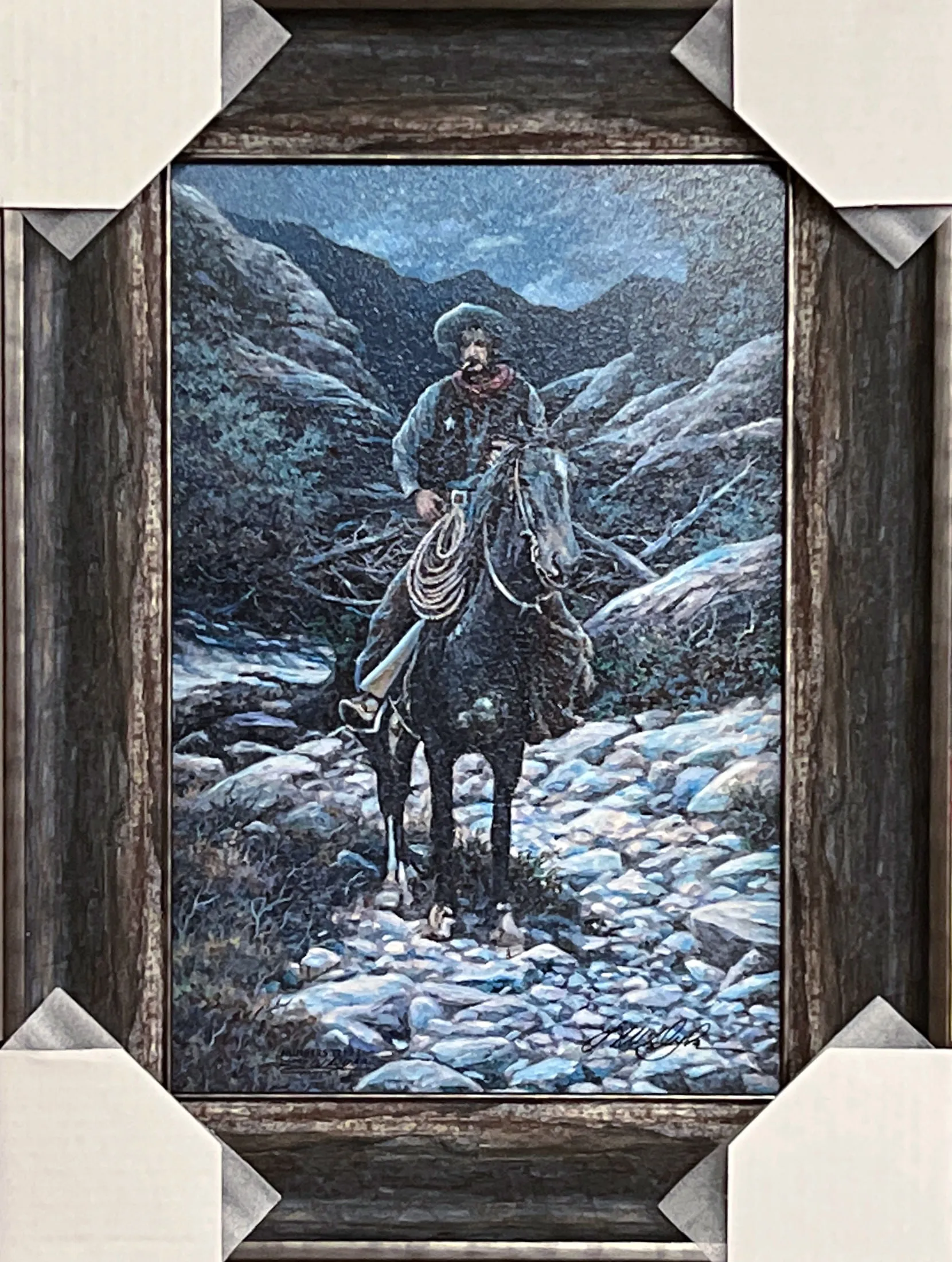 Larry Dyke The Jig is up Cowboy Lawman Art Print-Framed Signed 15 x 20