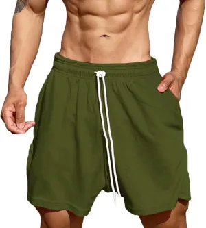 Lastesso Running Shorts Men Loose-Fit Drawstring Lounge Workout Shorts Workout Basketball Shorts Training Running Jogger