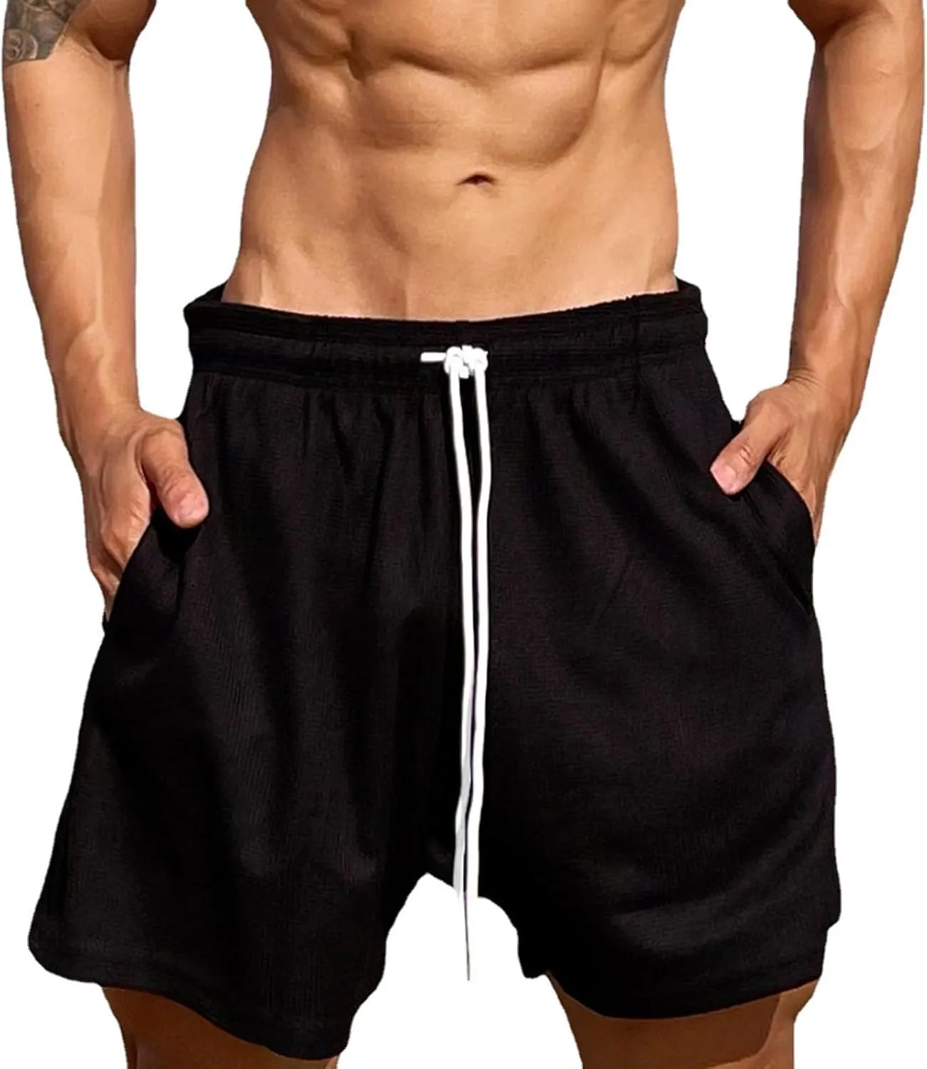 Lastesso Running Shorts Men Loose-Fit Drawstring Lounge Workout Shorts Workout Basketball Shorts Training Running Jogger