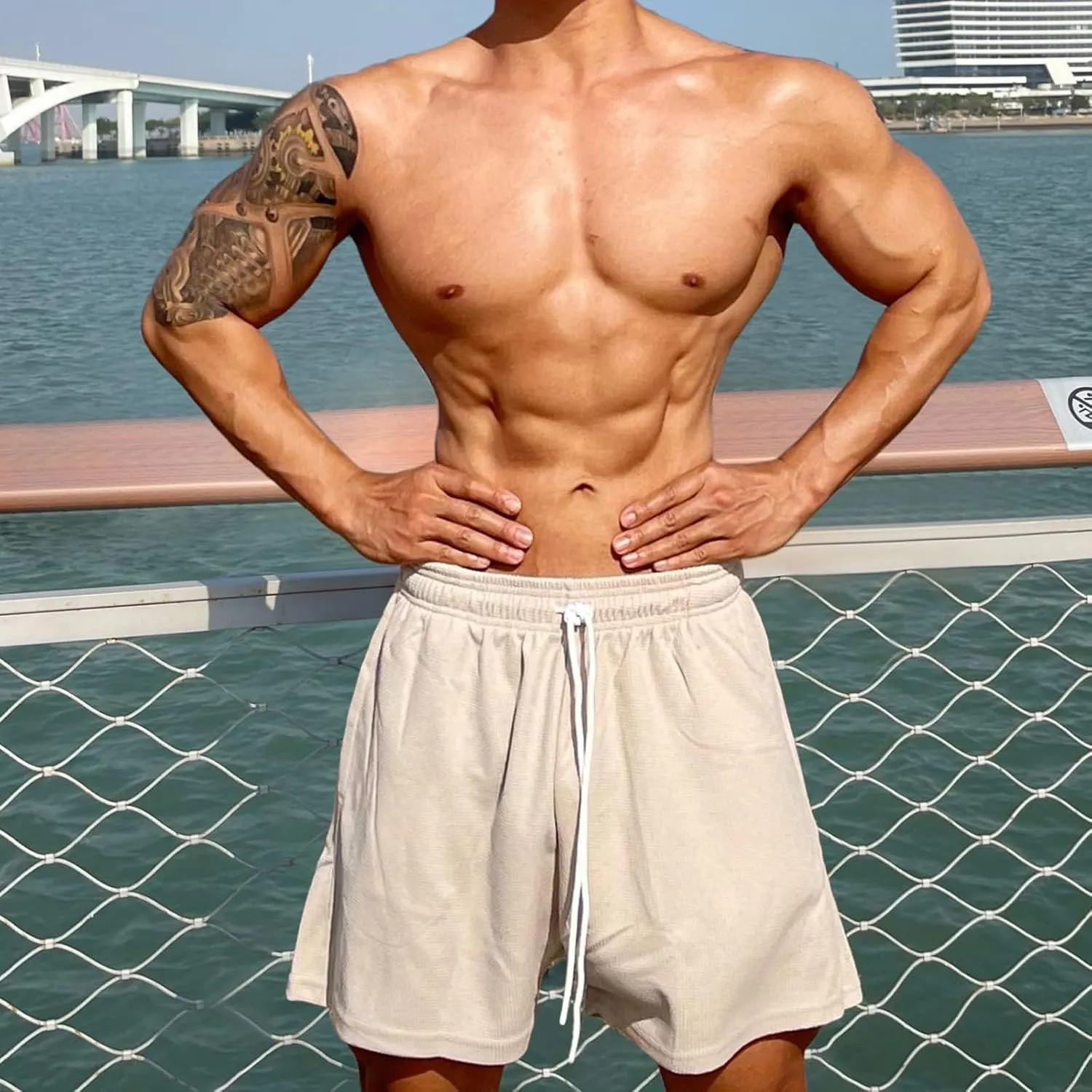 Lastesso Running Shorts Men Loose-Fit Drawstring Lounge Workout Shorts Workout Basketball Shorts Training Running Jogger
