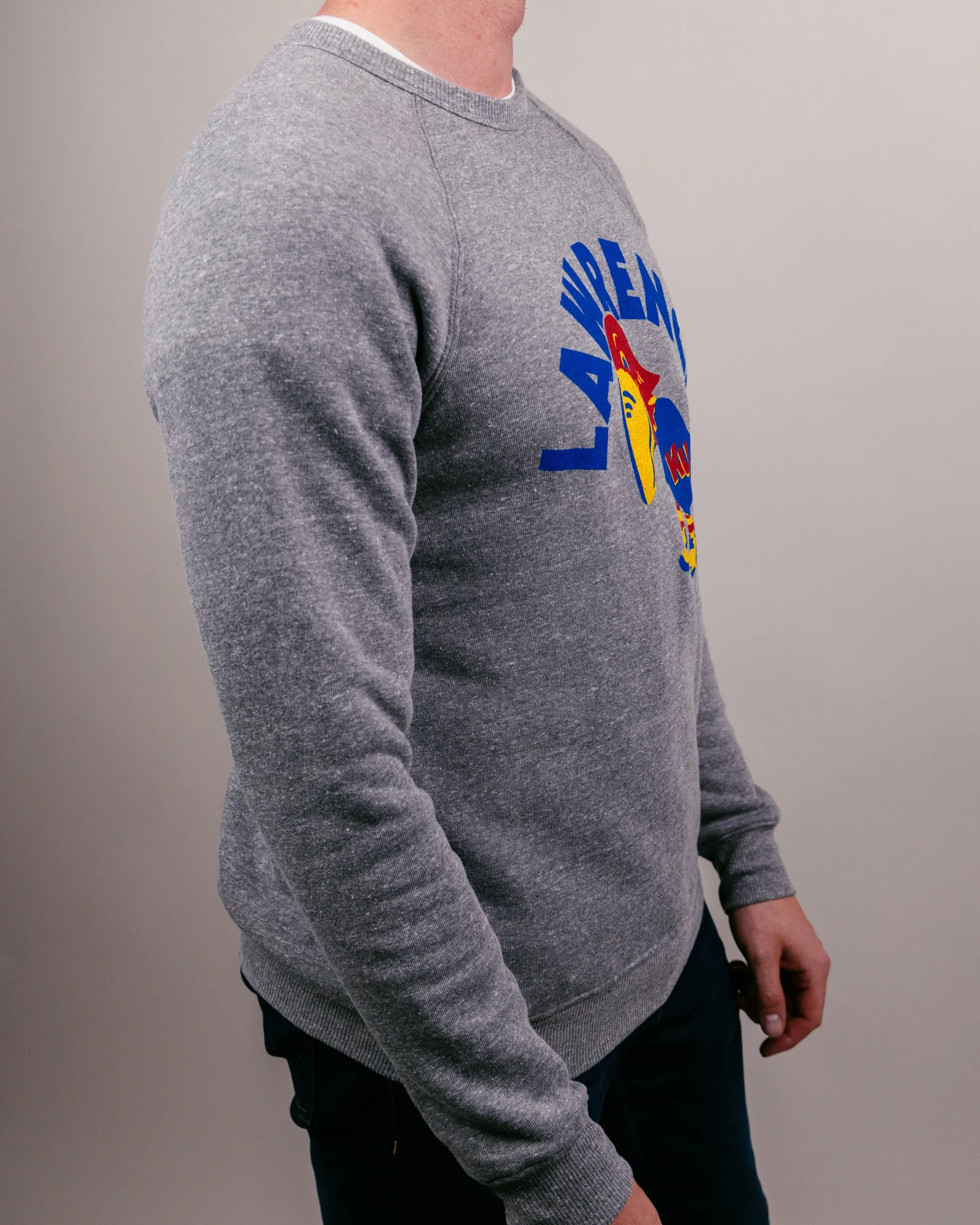 Lawrence Kansas Arch Vintage Grey Crewneck