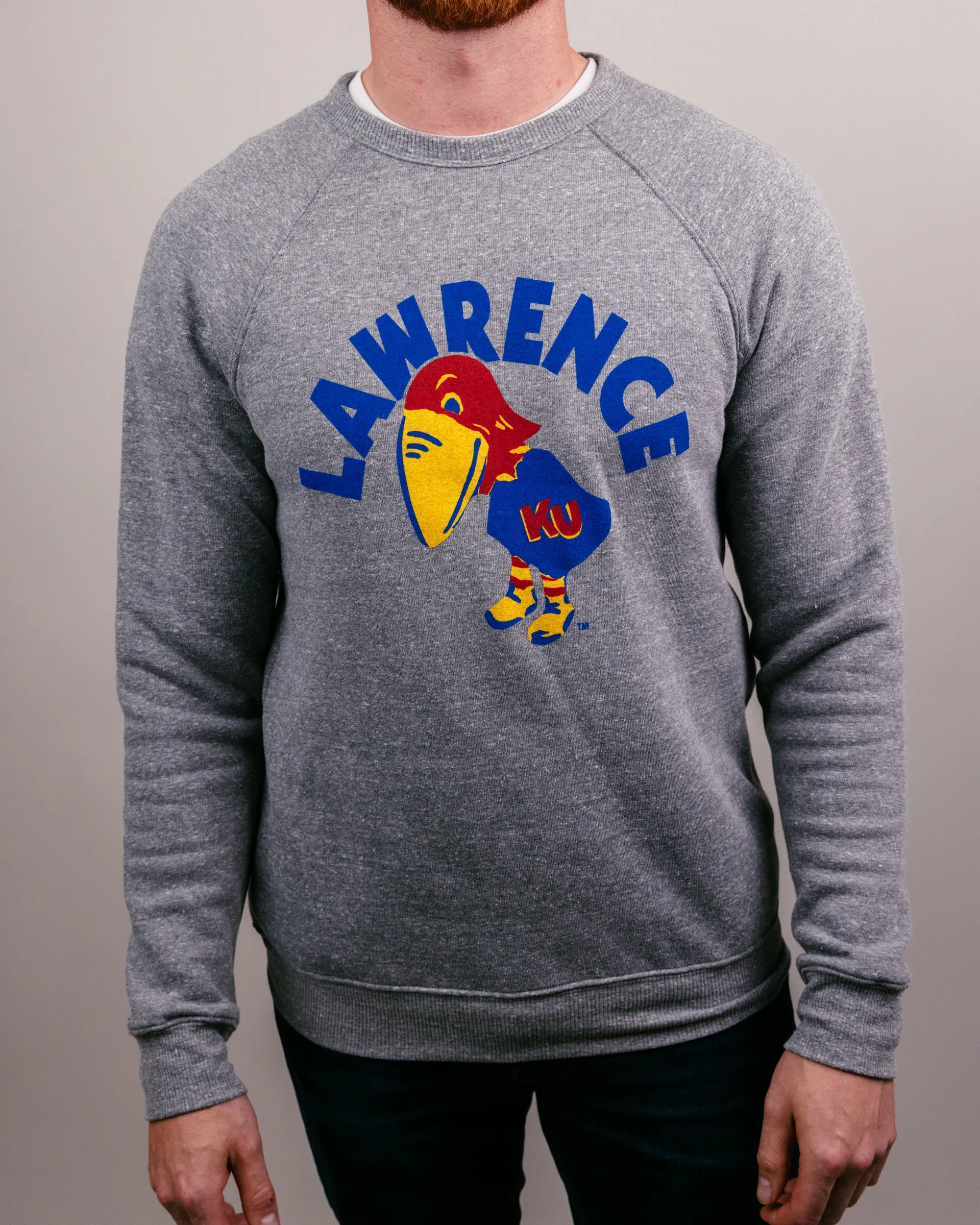 Lawrence Kansas Arch Vintage Grey Crewneck