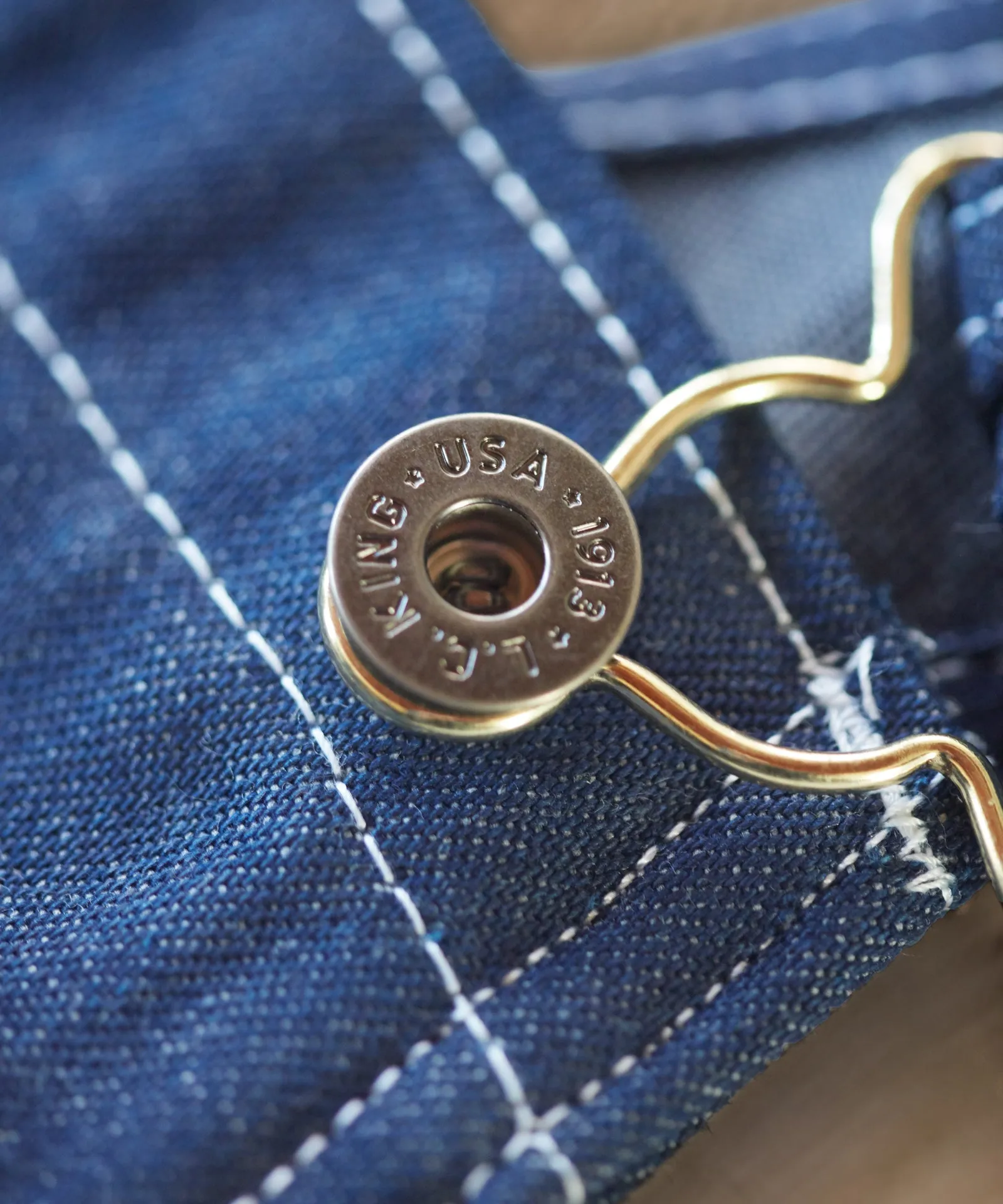 LC King Indigo Denim High Back Overalls - Unwashed