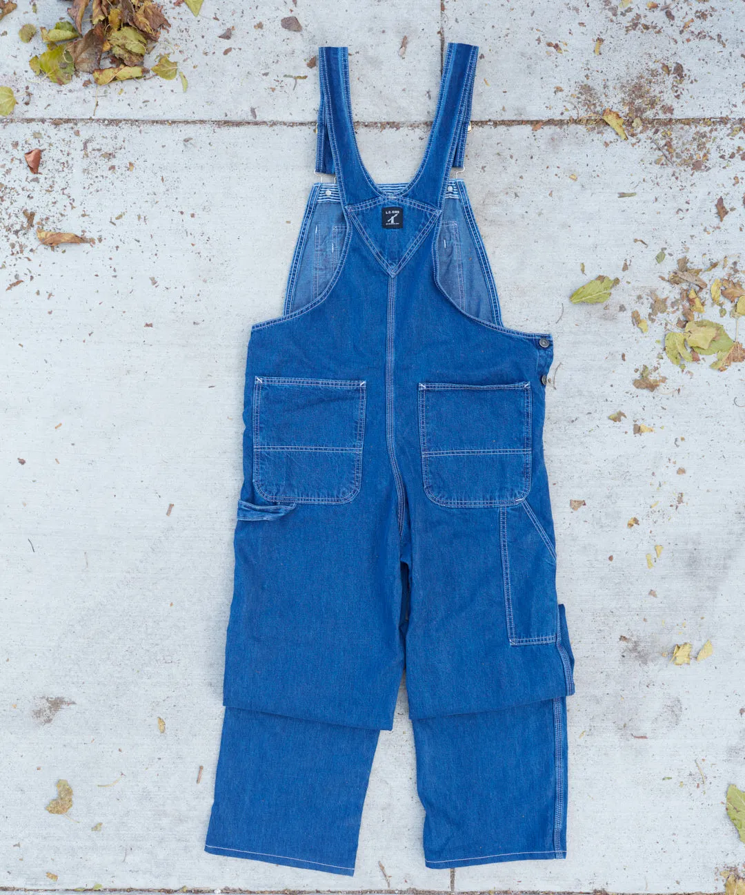 LC King Indigo Denim High Back Overalls - Washed