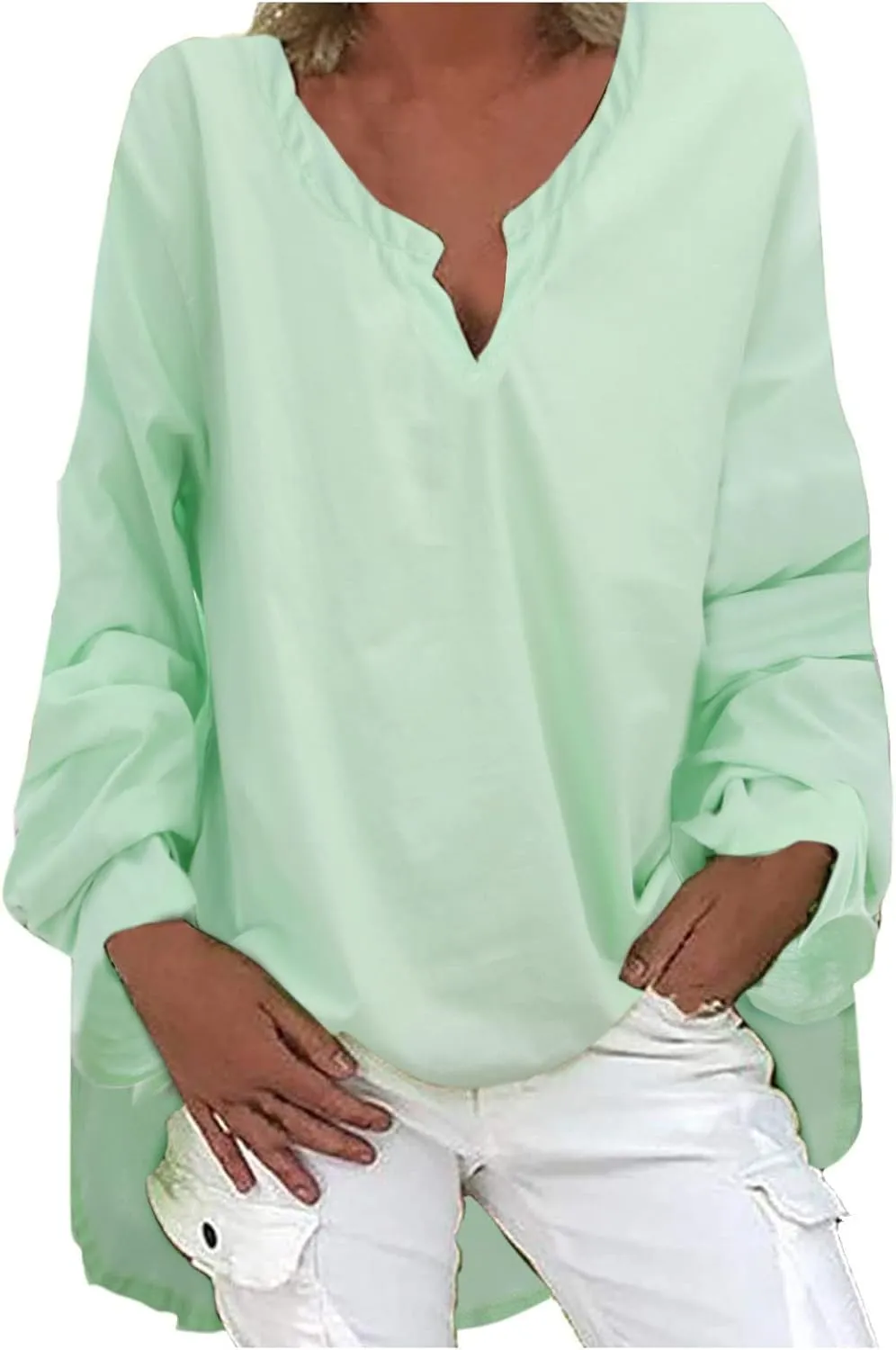 LCMTWX Womens Button Down Shirt Womens Linen Button Down Shirts Cotton Long Sleeved Blouse Blouses Dress