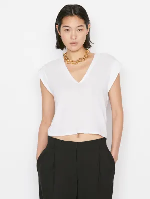 Le High Rise V Neck Tee -- Blanc