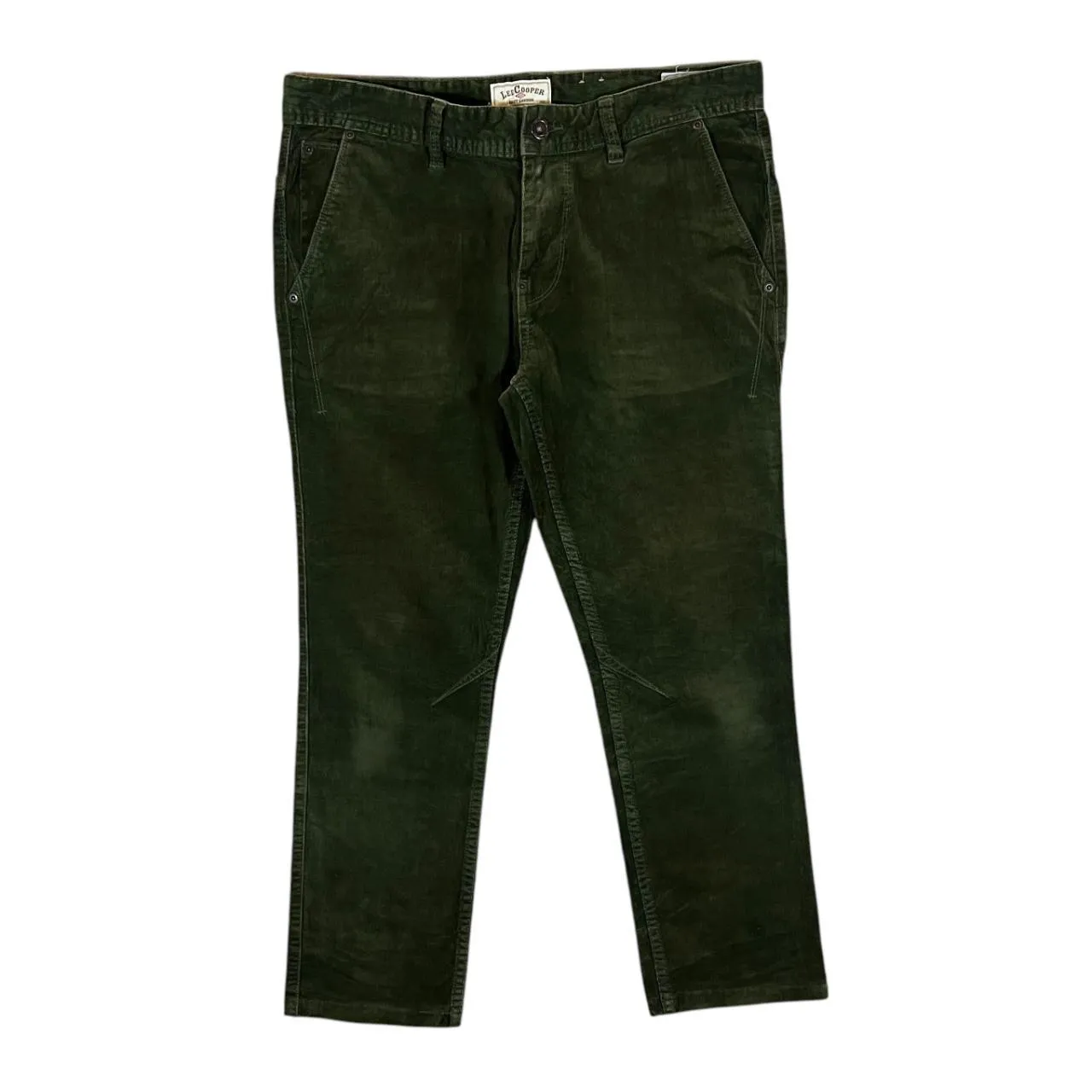 LEE COOPER 50803 "Slim" Green Corduroy Cord Straight Leg Trousers