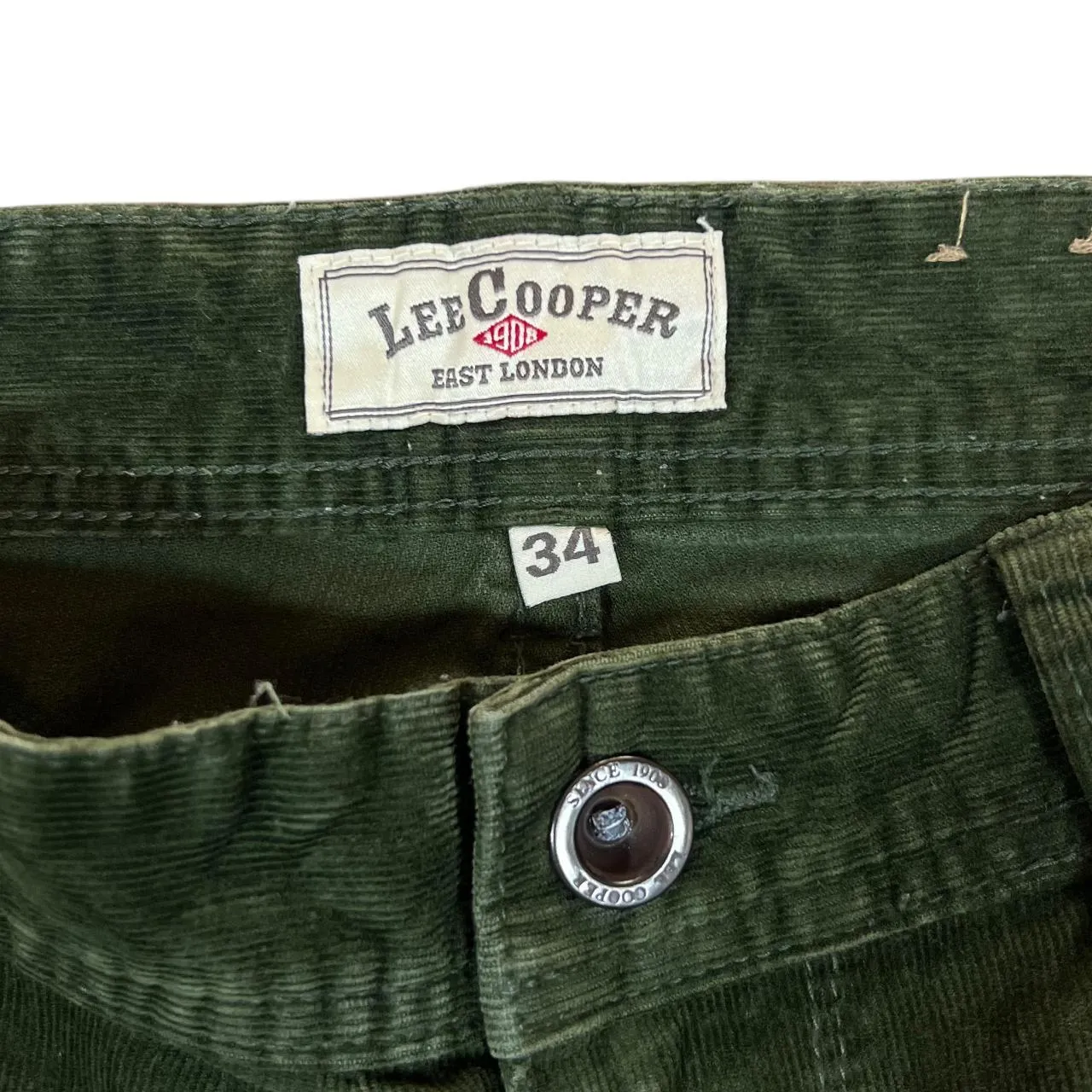 LEE COOPER 50803 "Slim" Green Corduroy Cord Straight Leg Trousers