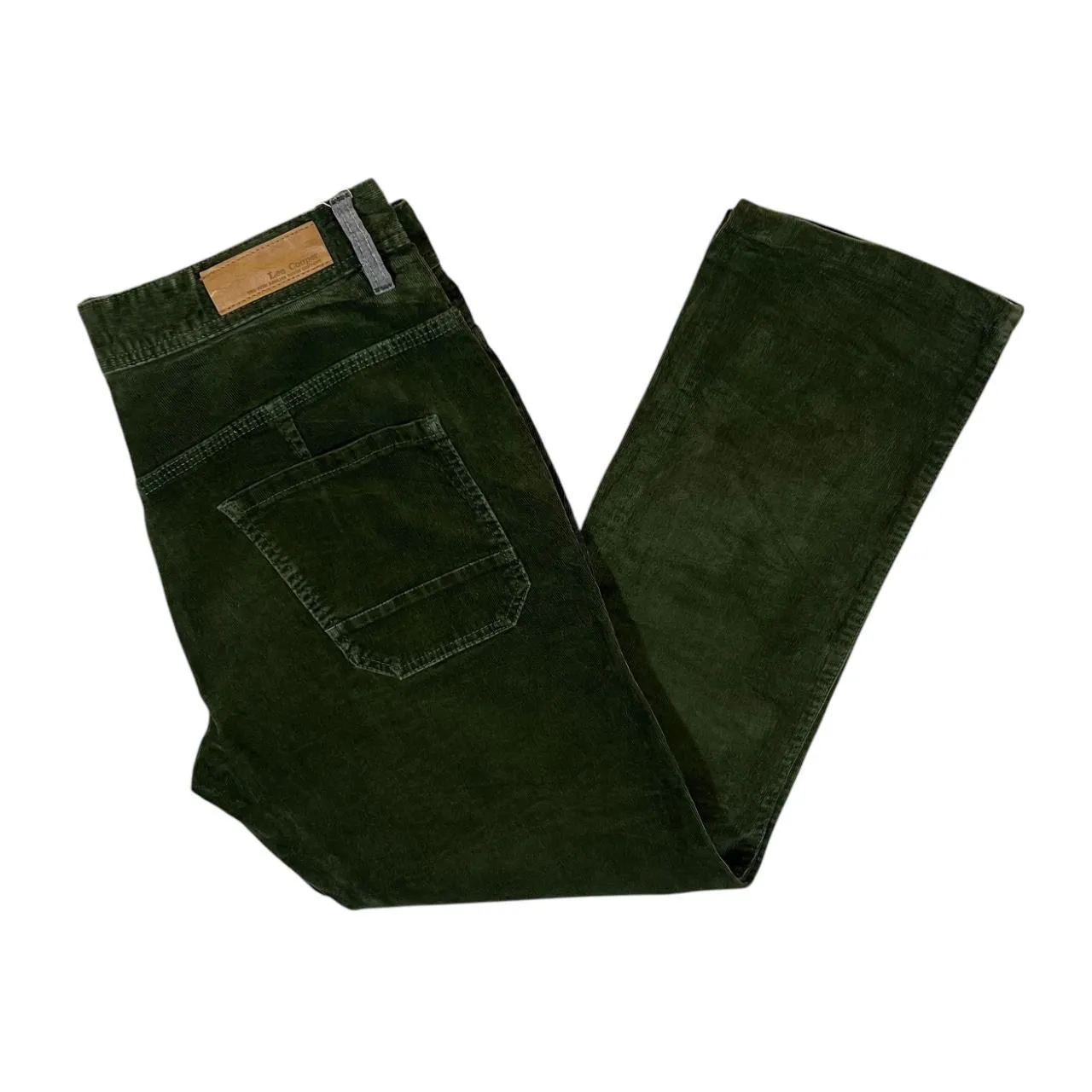 LEE COOPER 50803 "Slim" Green Corduroy Cord Straight Leg Trousers