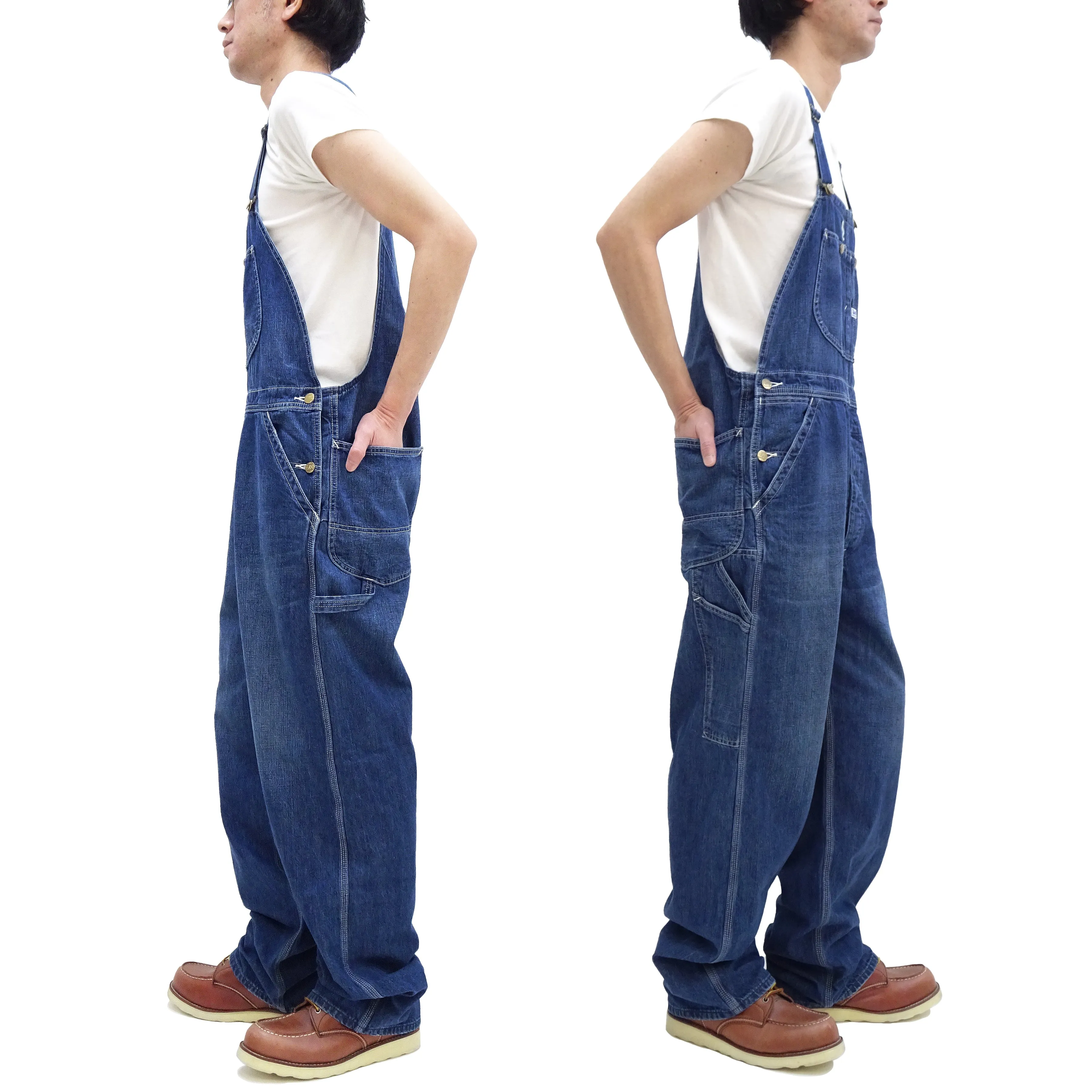 Lee Overalls Men's Casual Fashion Bib Overall High-Back LM7254 LM7254-2136 Mid-Wash Faded Blue