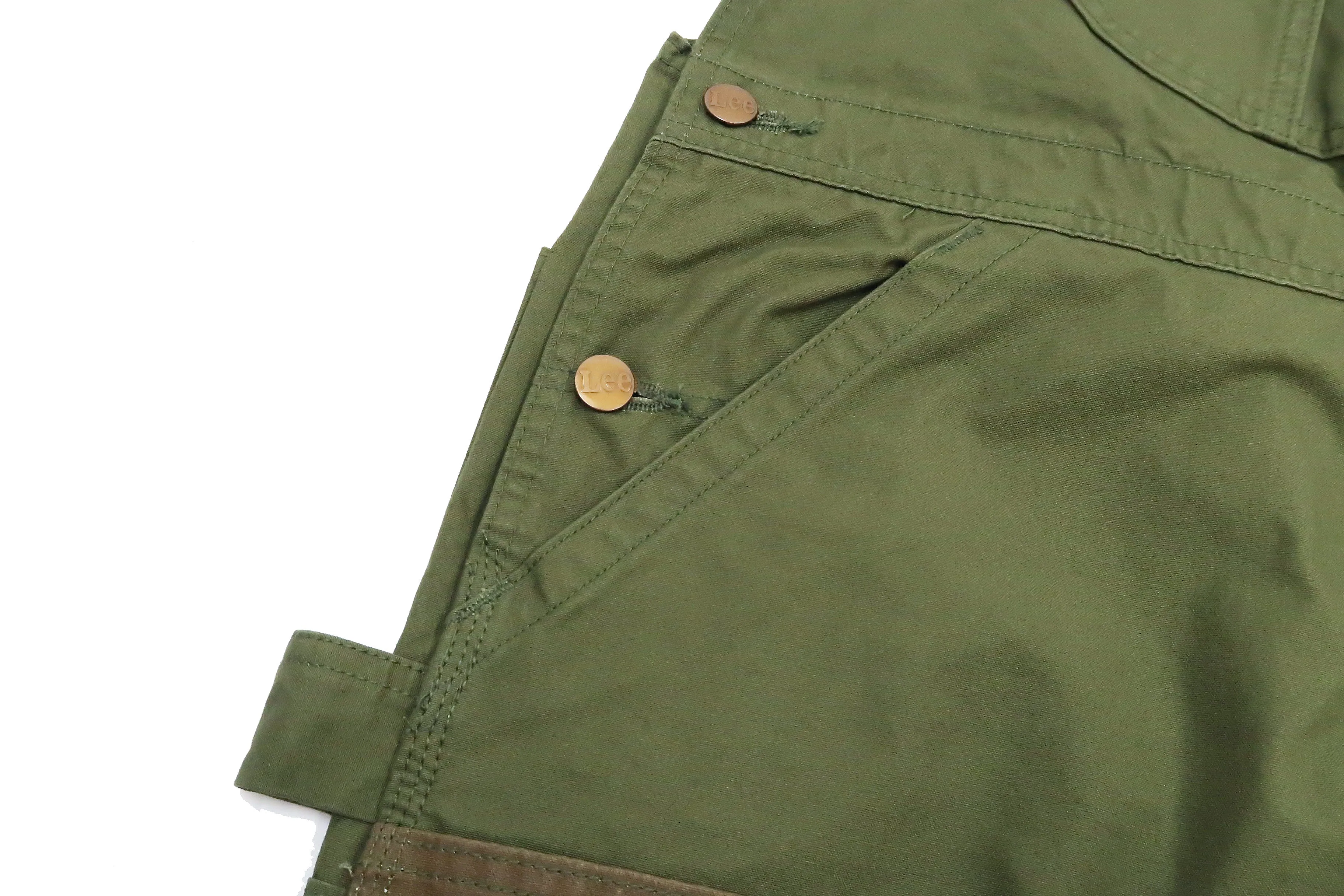 Lee Overalls Men's Casual Fashion Double Knee Duck Canvas Bib Overall High-Back LM8605 LM8605-121 Olive