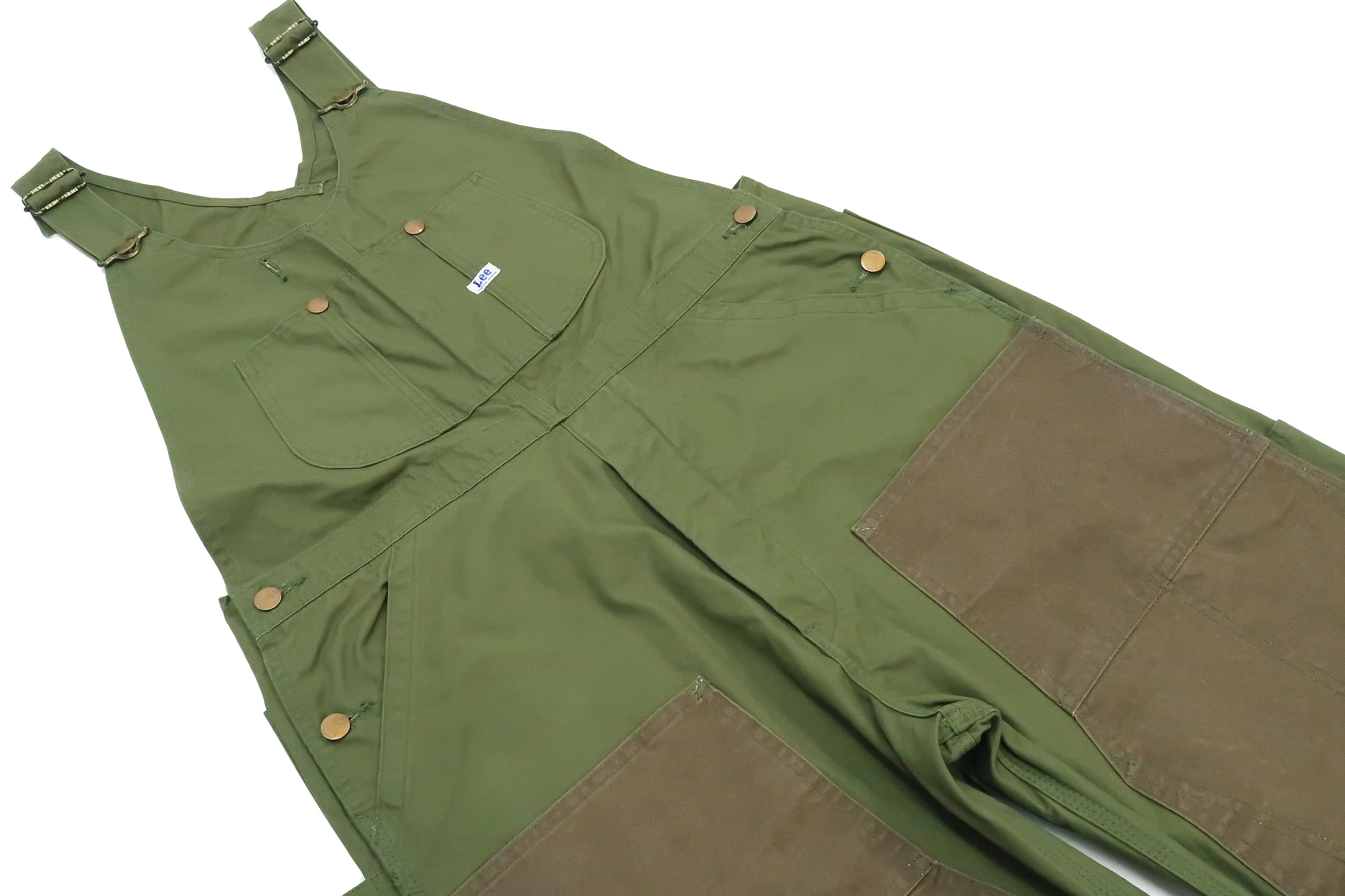 Lee Overalls Men's Casual Fashion Double Knee Duck Canvas Bib Overall High-Back LM8605 LM8605-121 Olive