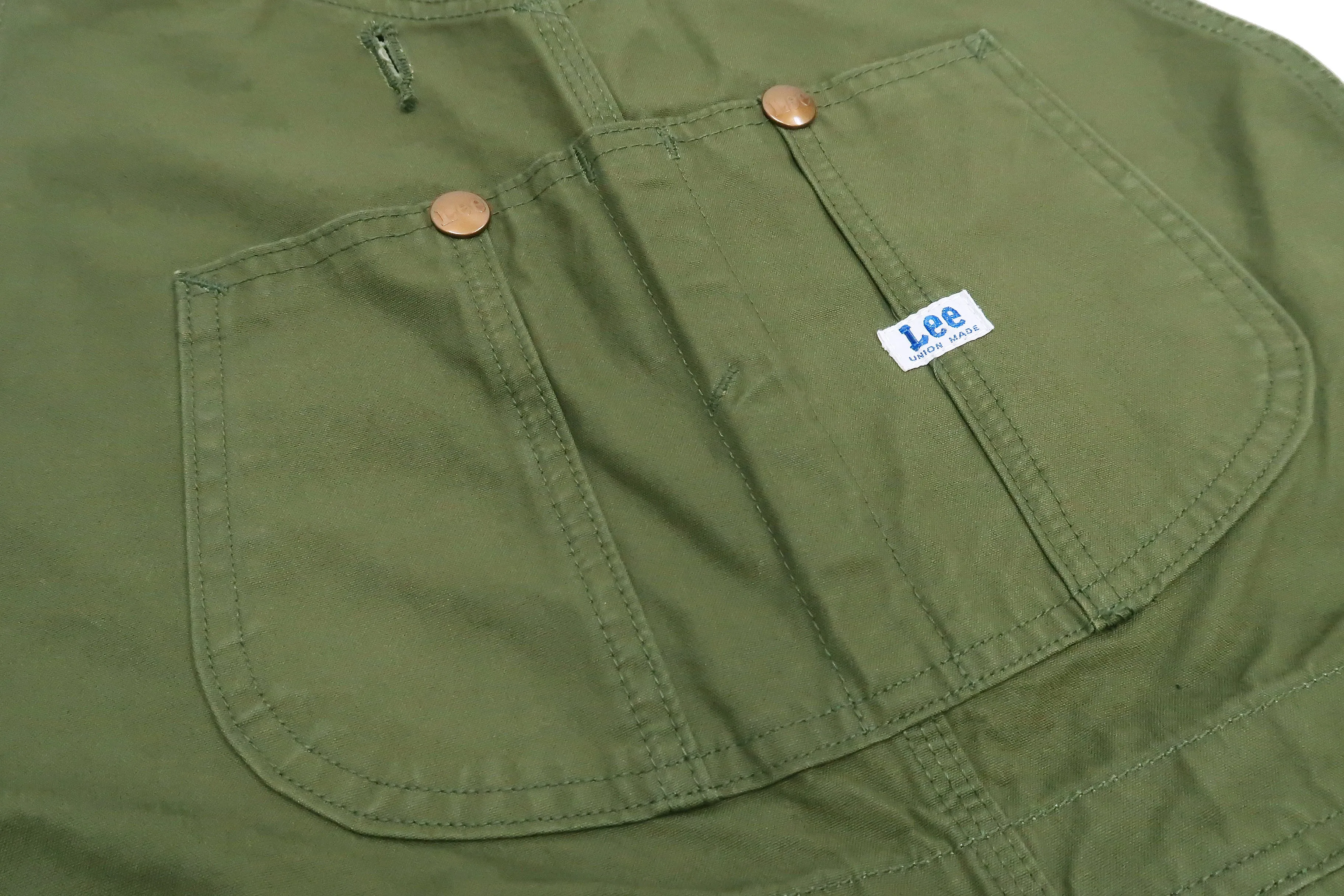 Lee Overalls Men's Casual Fashion Double Knee Duck Canvas Bib Overall High-Back LM8605 LM8605-121 Olive