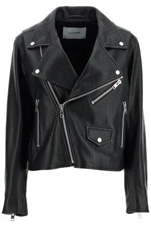 lenny sue leather biker jacket IO118036 BLACK