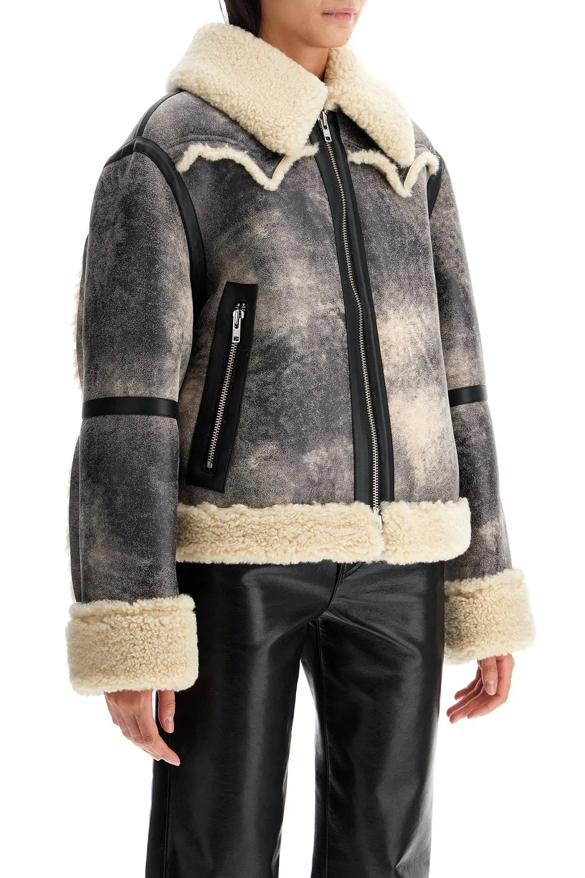 lessie faux shearling jacket 61957 9073 ASH GREY