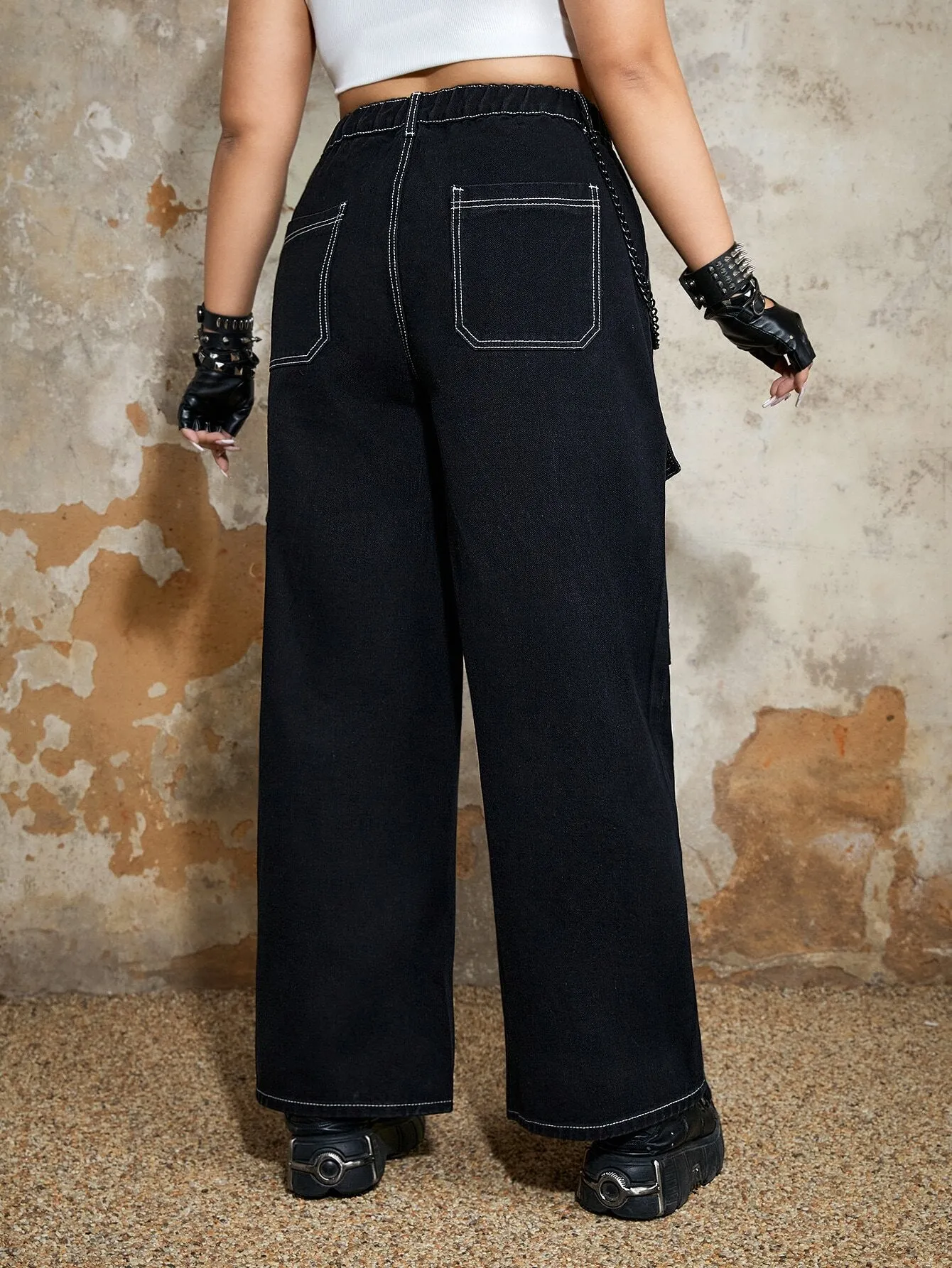 Letter And Cartoon Print Cargo Pants