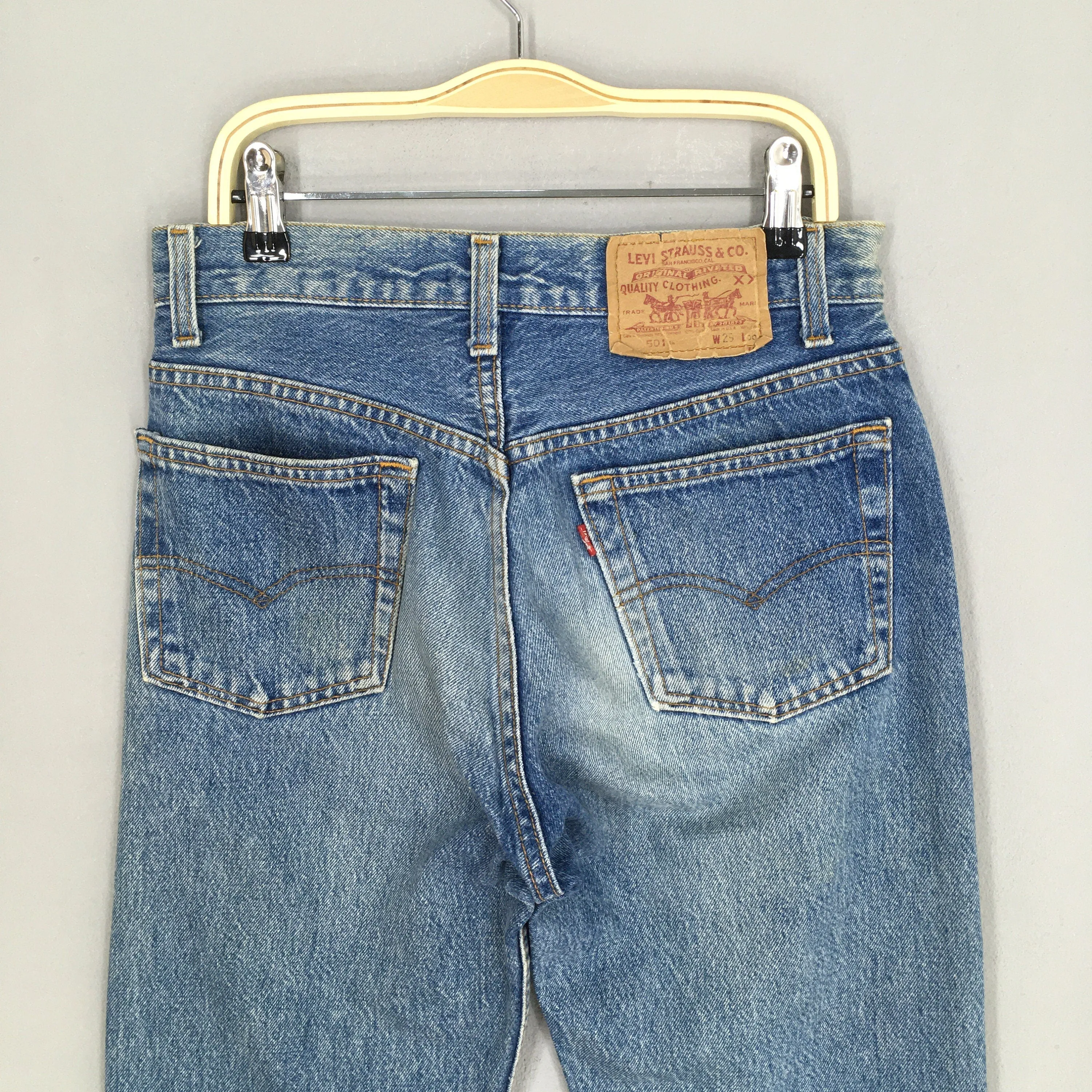 Levi's 501XX Faded Blue Stonewash Jeans Size 27x31.5
