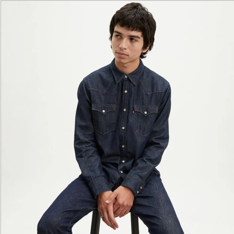 Levi’s Barstow Denim Western Shirt - Red Cast Rinse Marbled