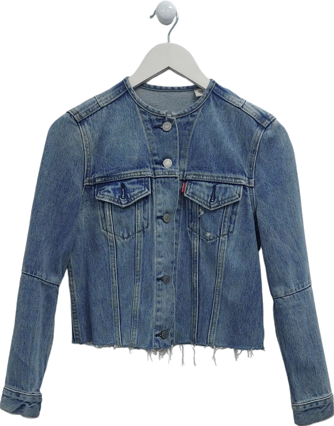 levis Blue 90s Altered Trucker Denim Jacket UK XS/S