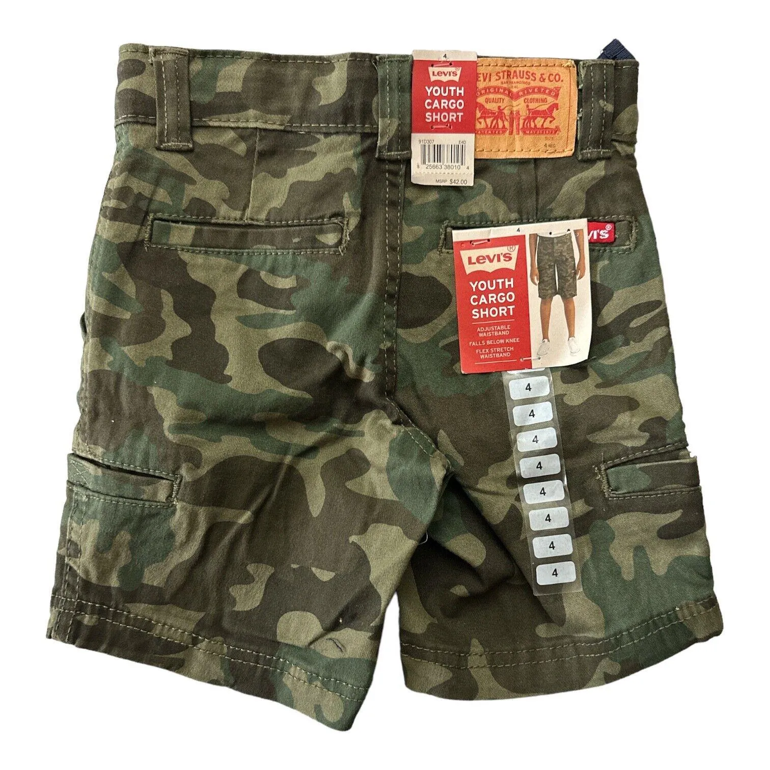 Levi's Boy's Huntington Stretch Waistband Knee Length Cargo Shorts