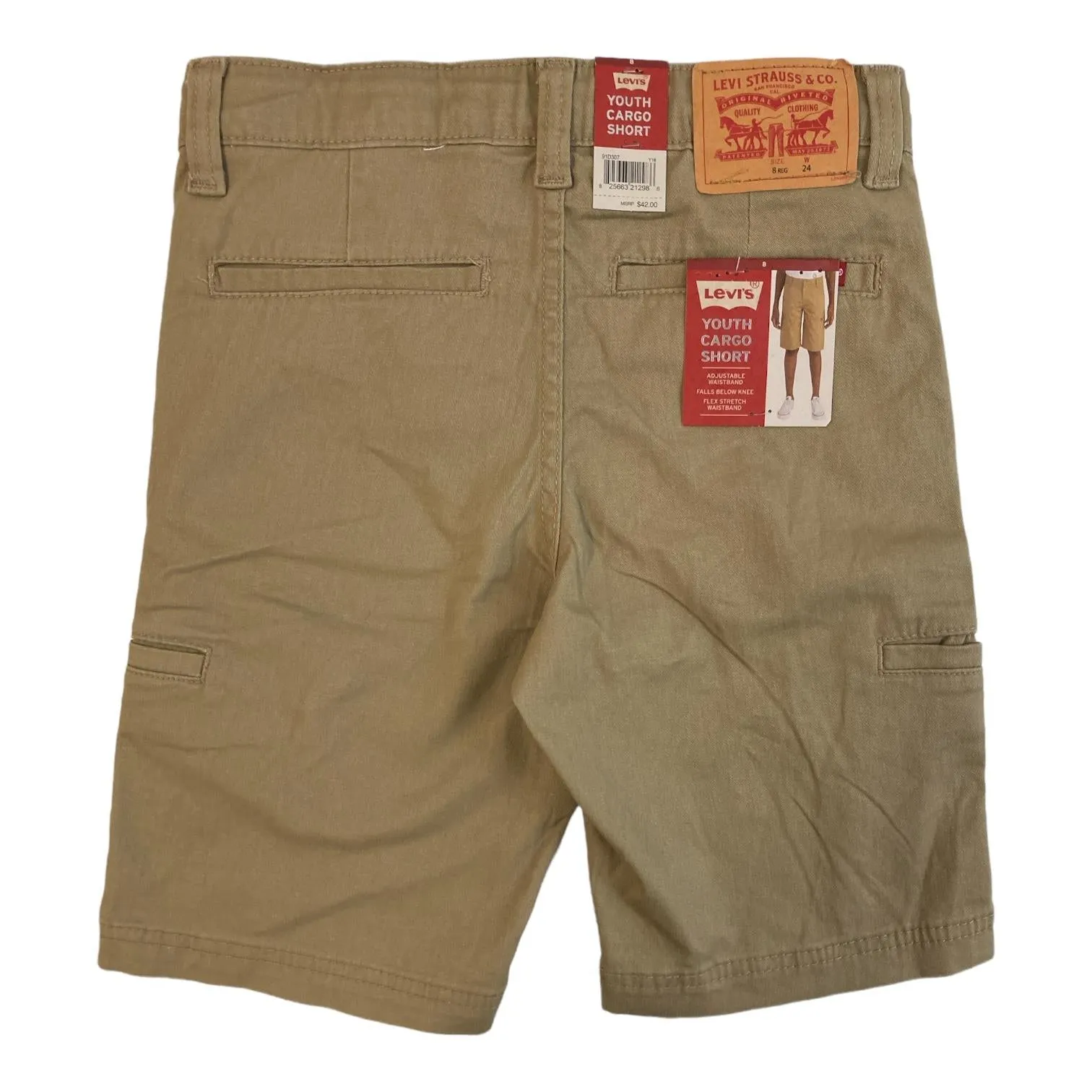 Levi's Boy's Huntington Stretch Waistband Knee Length Cargo Shorts