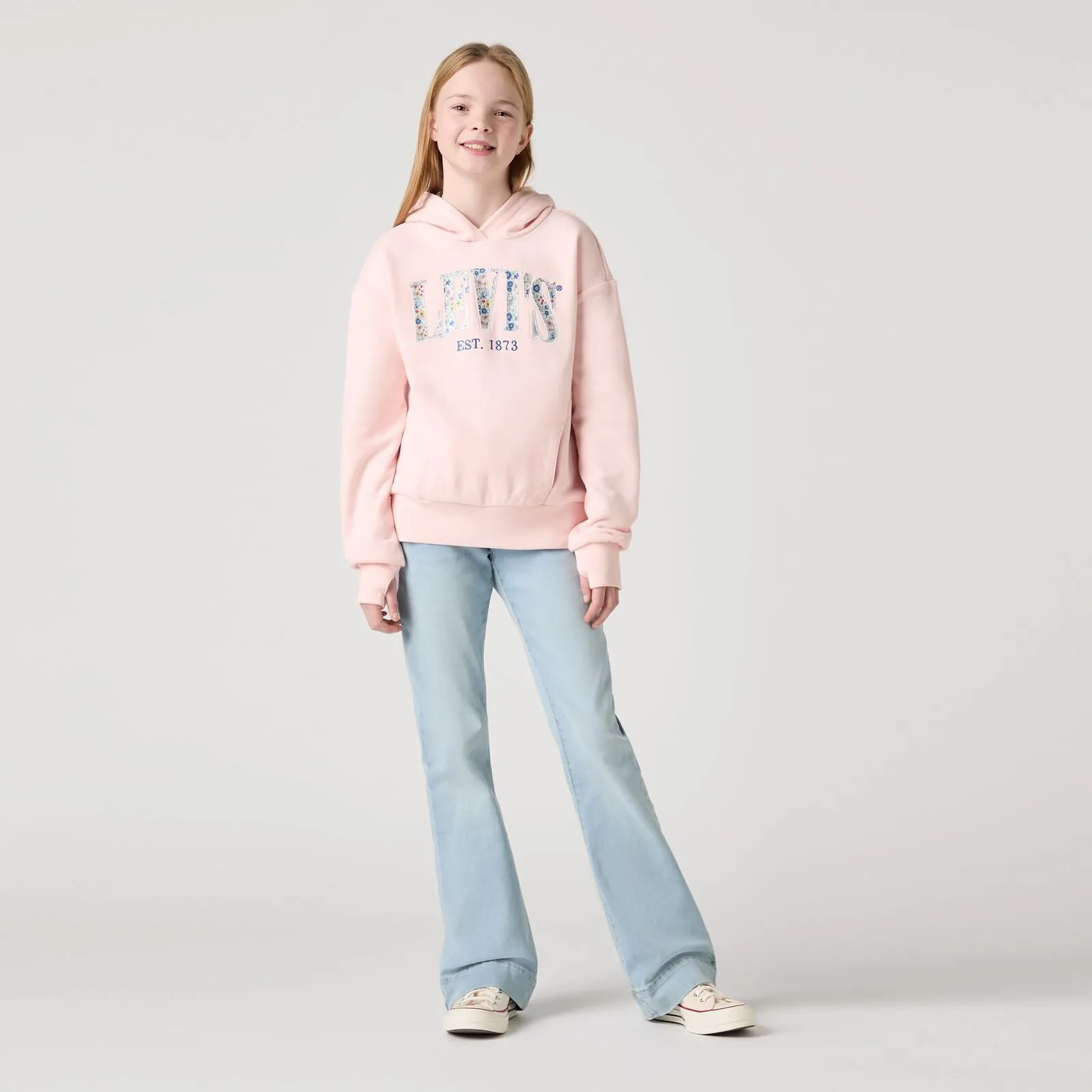 Levis Girls 726 Flare Jeans 4Em263-L9y Light Denim