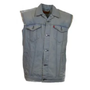 Levi's Men's Trucker Vest Sleeveless Denim Cotton Canvas Button Up Outwear Top