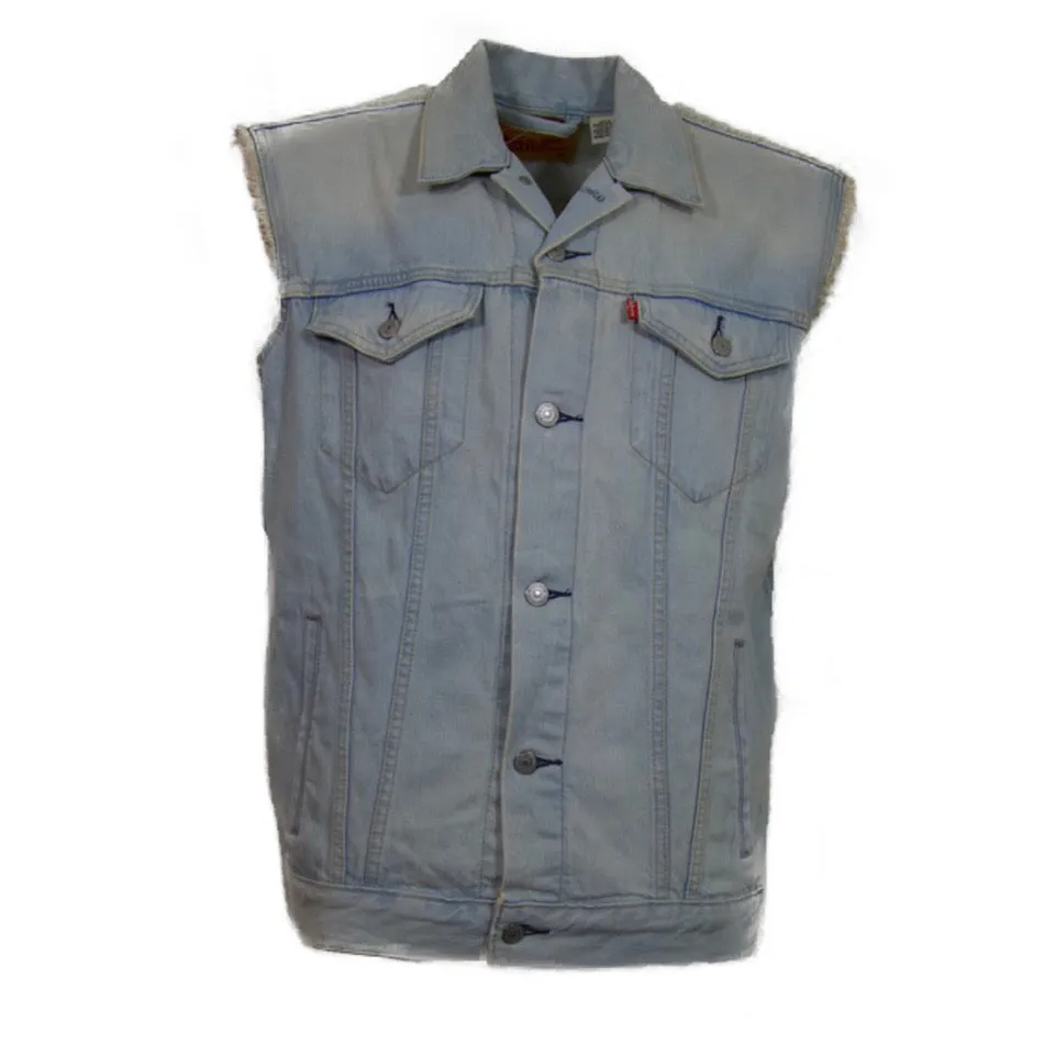 Levi's Men's Trucker Vest Sleeveless Denim Cotton Canvas Button Up Outwear Top