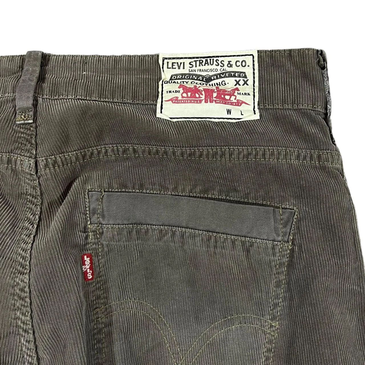 LEVI'S Red Tab White Label Classic Brown Corduroy Cord Boot Cut Trousers