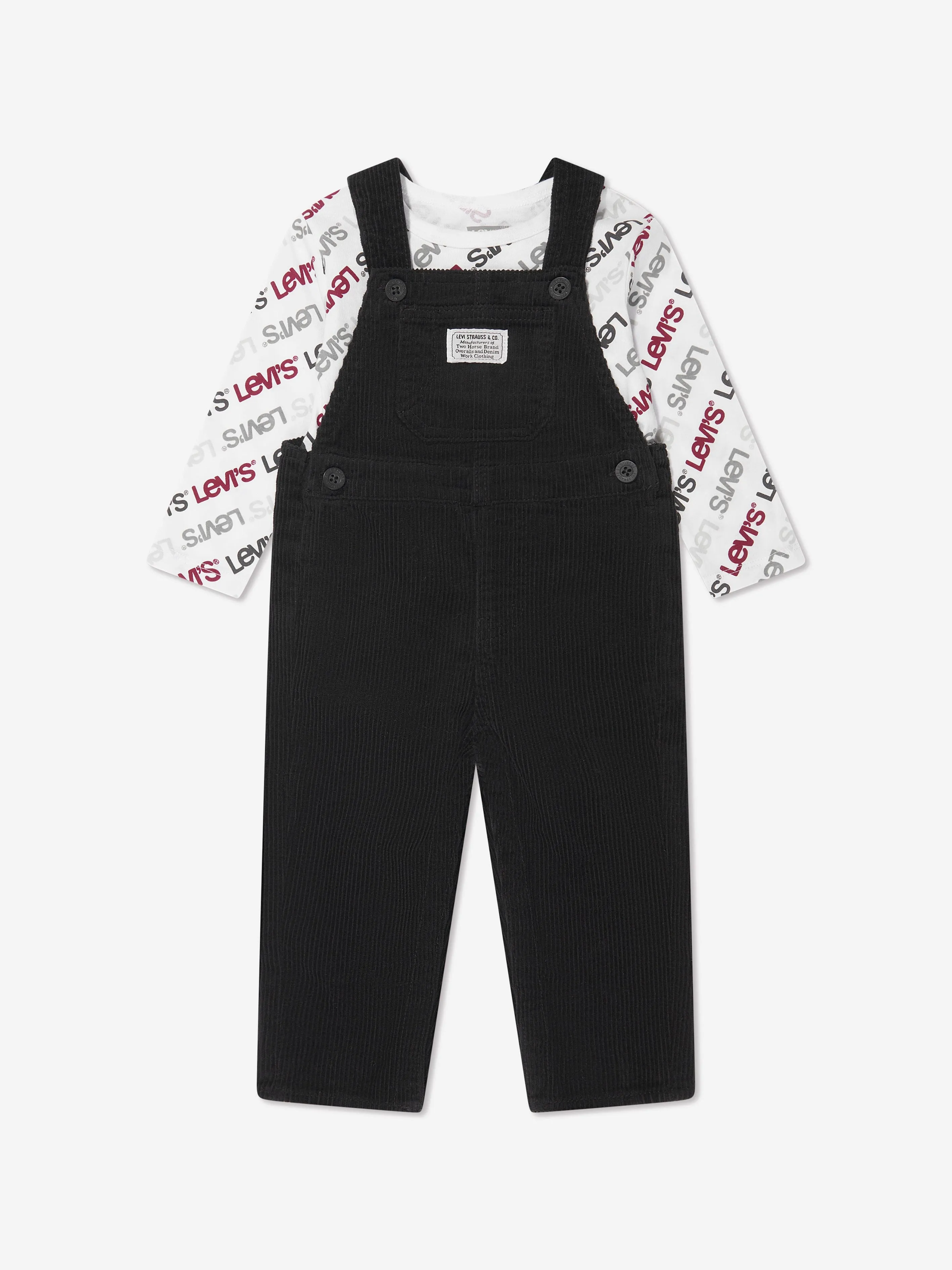Levi's Wear Baby Corduroy Dungarees Set in Black