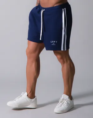 LÝFT 2 Line Sweat Shorts - Navy
