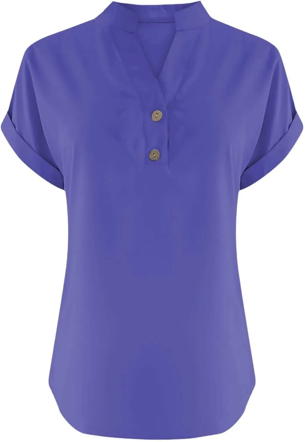 Linen Shirts for Women 2025 Womens Button Down Short Sleeve V Neck Shirts Solid Color Comfy Tops Summer Tunic Top