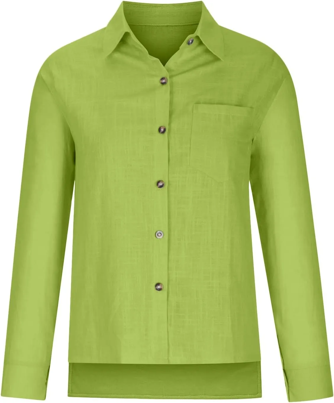 Linen Shirts for Women Down Shirt 2025 Spring Casual Long Sleeve Solid Color Shirts Loose Work Tops with Pockets
