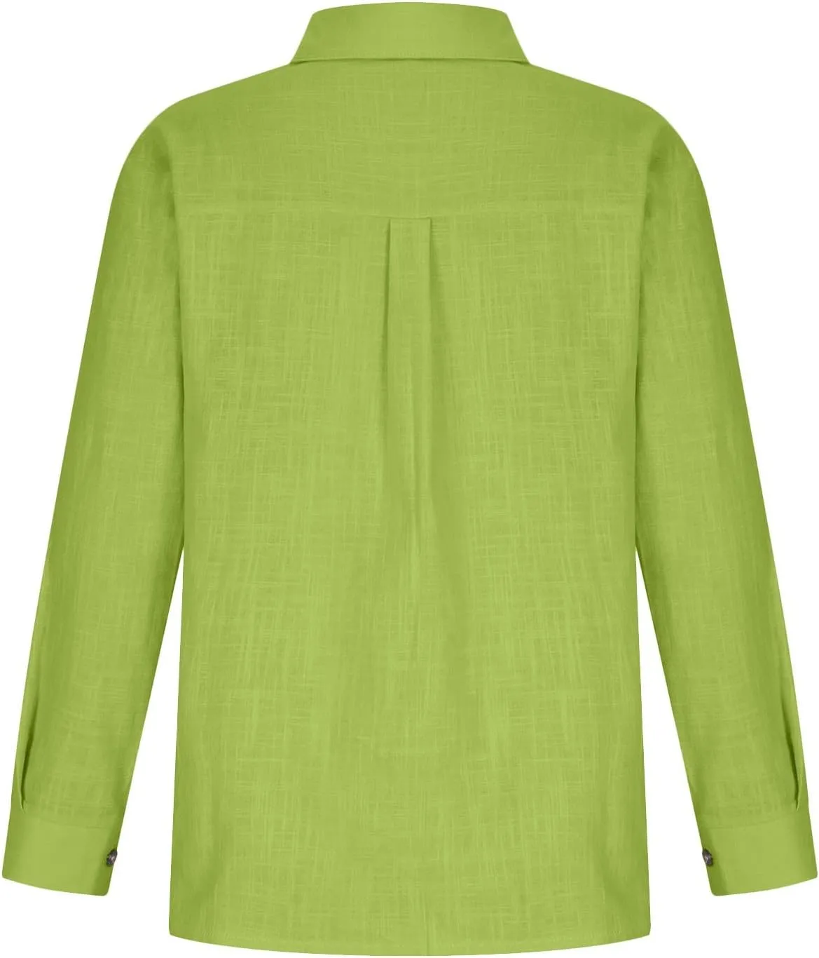 Linen Shirts for Women Down Shirt 2025 Spring Casual Long Sleeve Solid Color Shirts Loose Work Tops with Pockets