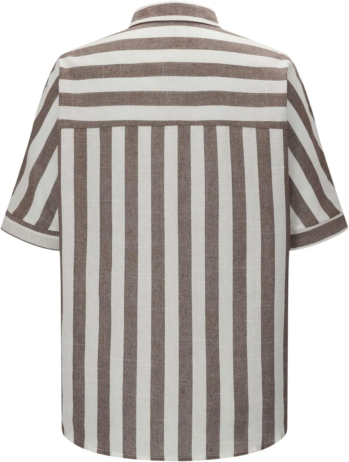 Linen Shirts for Women Striped Button Down Shirts Lightweight Guaze Blouses Short Sleeve Boho Summer Tshirt
