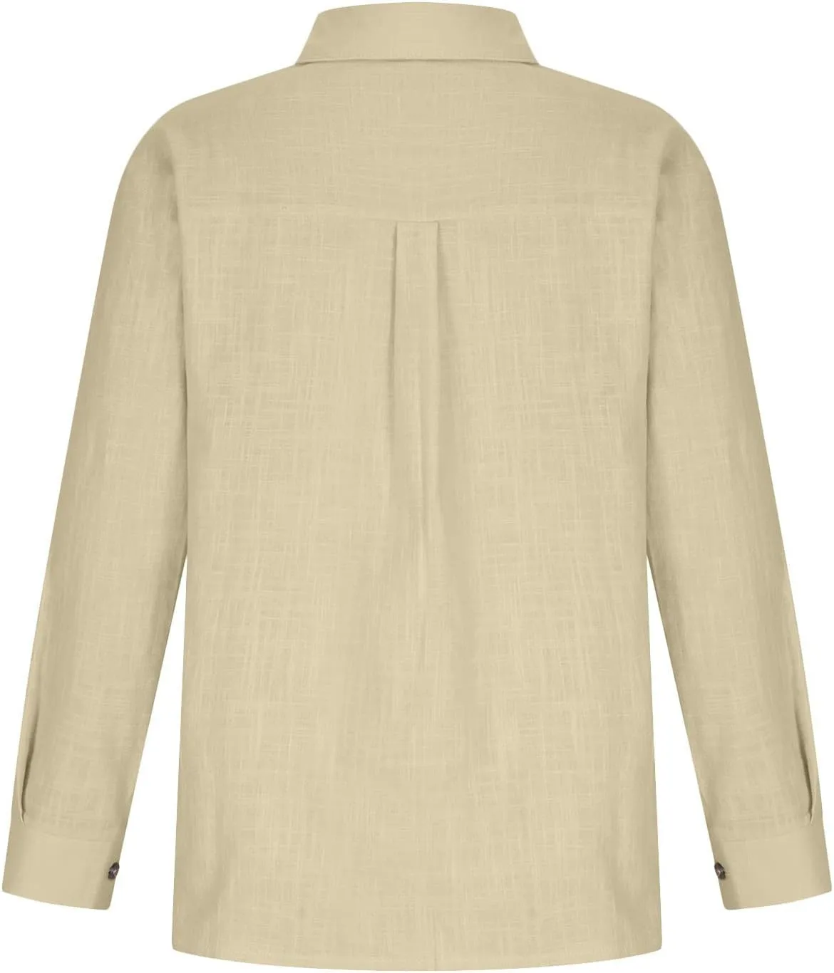 Linen Top Women Summer Long Sleeve Button Down Blouses Loose Fit Casual Shirts 2024 Beach Cover up T Shirts