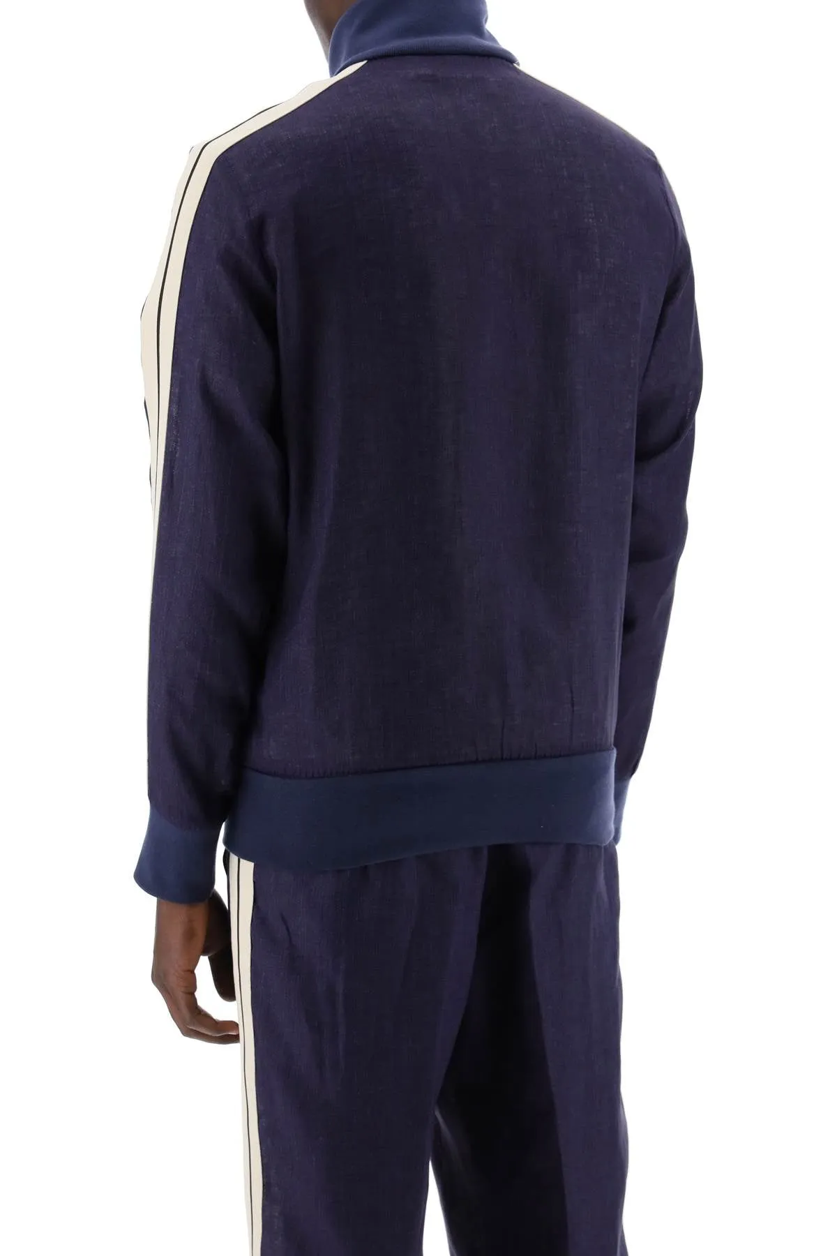 linen track sweatshirt for PMBD072S24FAB001 NAVY BLUE
