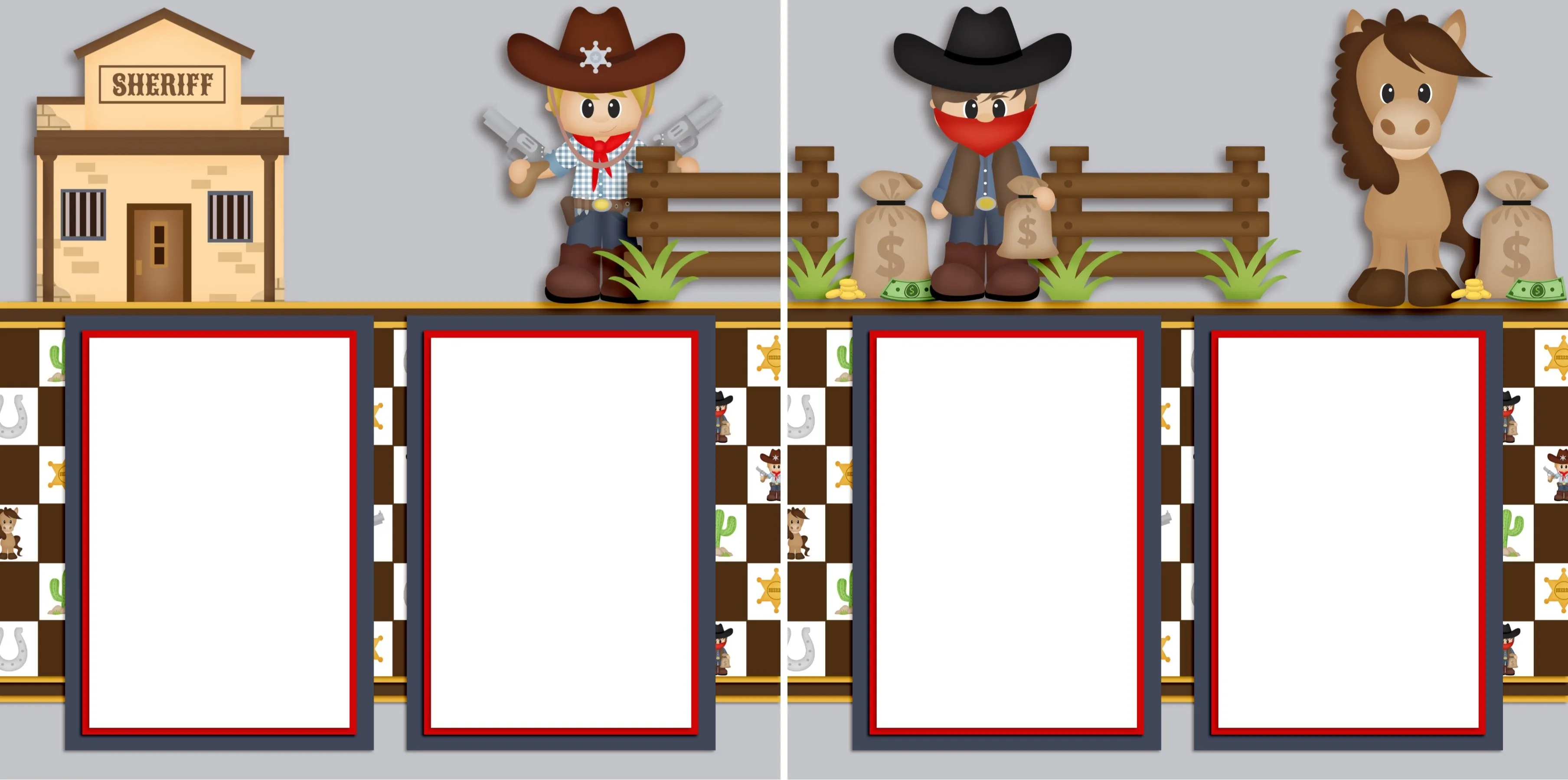 Little Sheriff - Digital Scrapbook Pages - INSTANT DOWNLOAD