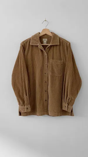 LL Bean Brown Corduroy Button Up (S)