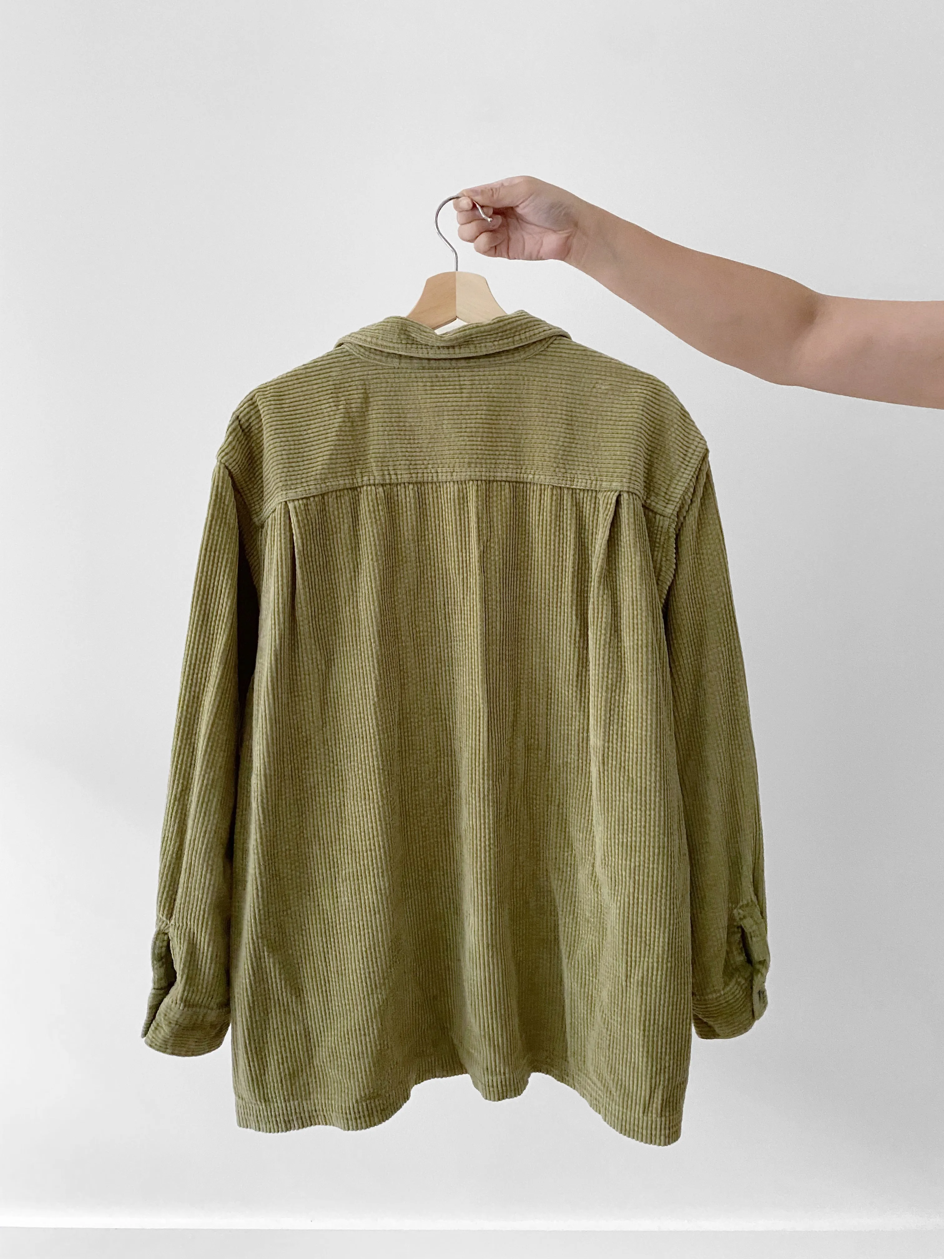 LL Bean Chartreuse Corduroy Button Up (3X)